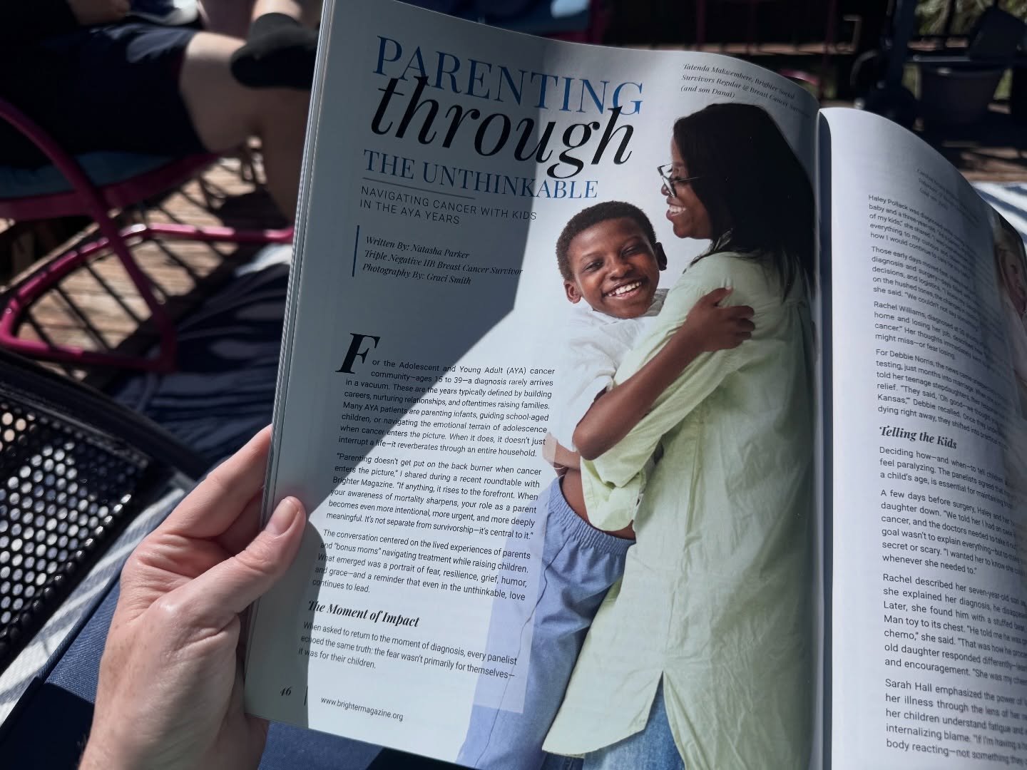 So honored and genuinely excited for another opportunity to contribute to the incredible @brightermagazine and even more grateful to help elevate the voices of six amazing women navigating parenting through cancer.

Their stories are honest, tender, 