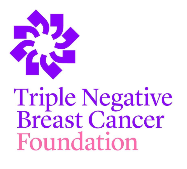 Logo of the Triple Negative Breast Cancer Foundation with purple ribbon and purple and pink text