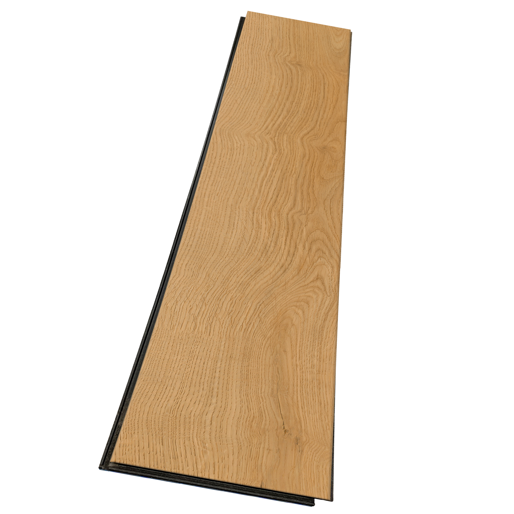 PurePlank Valencia Oak plank, showing wood grain texture and beveled edge