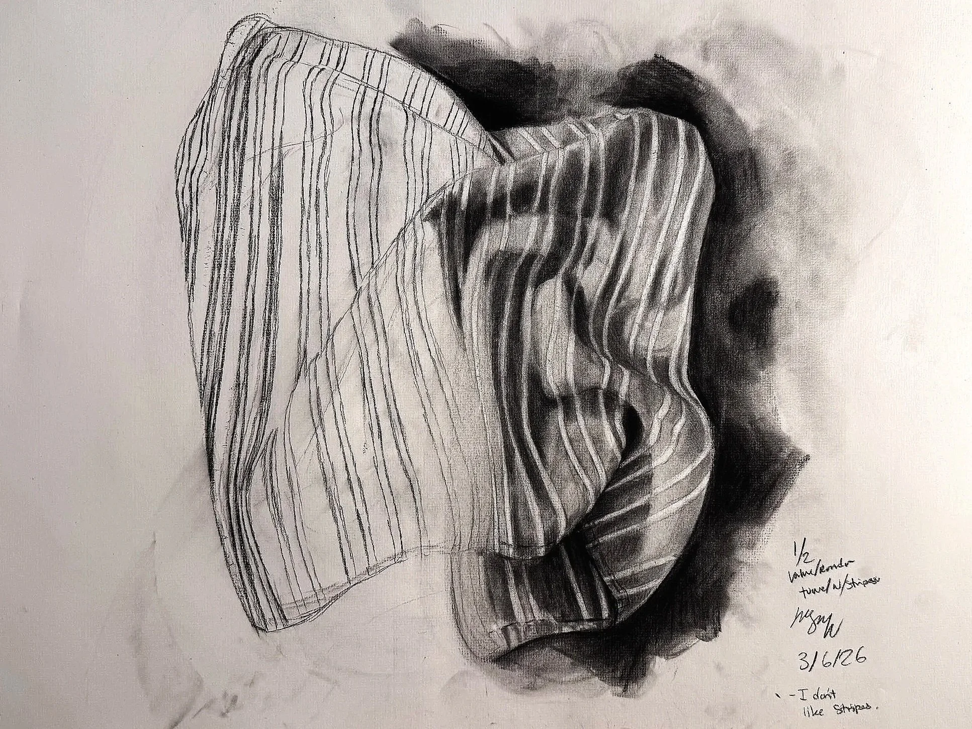 I Don't Like Stripes 
Charcoal on Paper
18"x24" NFS