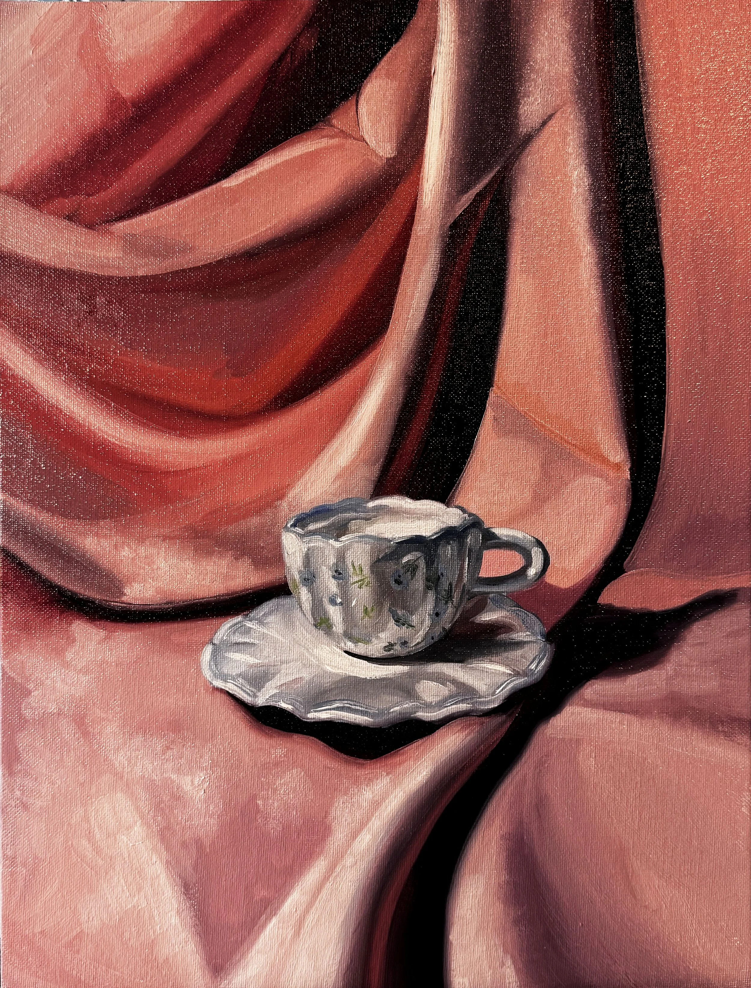 Tea Time 14"x18" Oil on Canvas Board $400