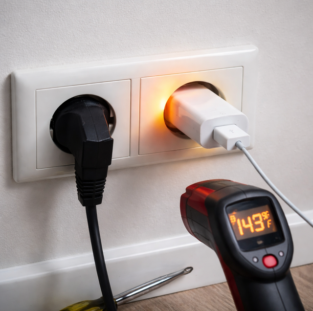 warm plastic outlet faceplate beside wall switch