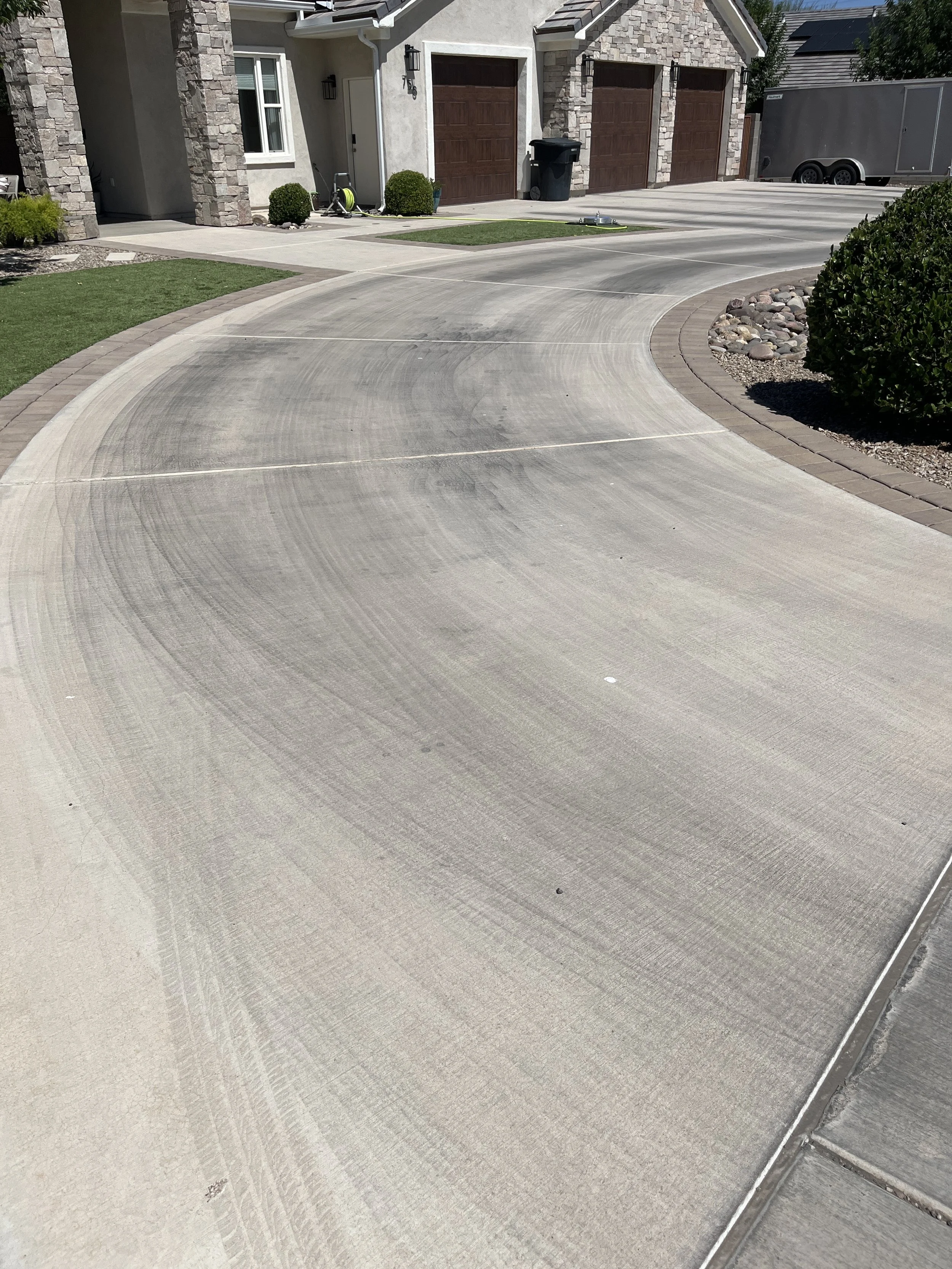 Circle drive before pressure wash