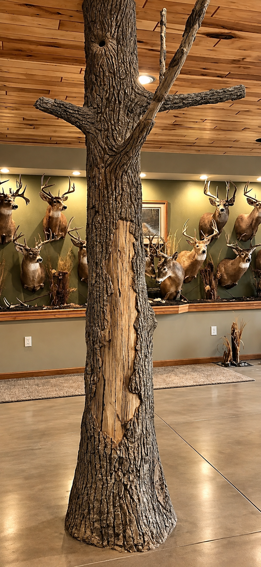 Rustic Lodge Trophy Room Tree Trunk.png