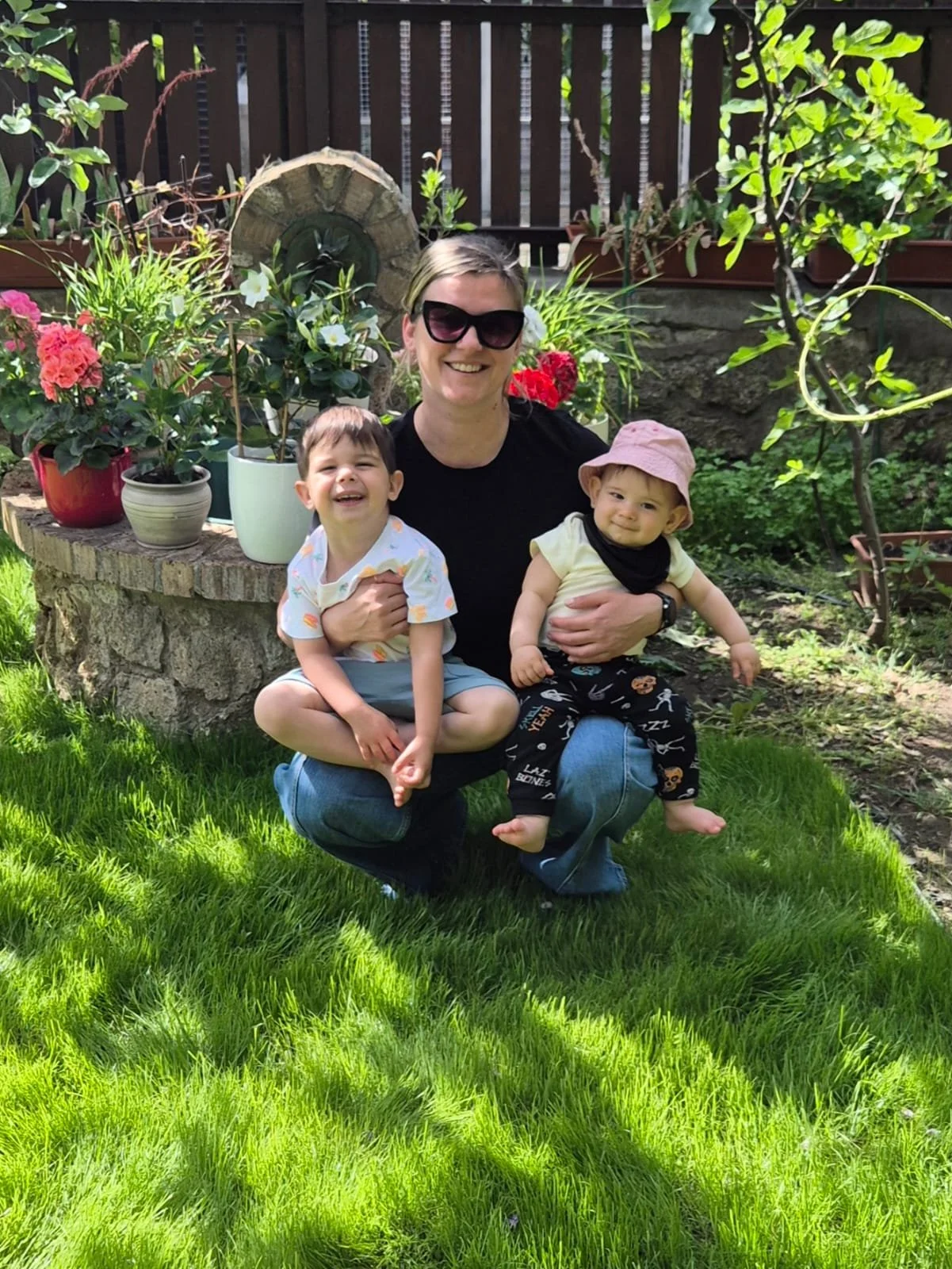 Happy family outdoors after improved sleep with support