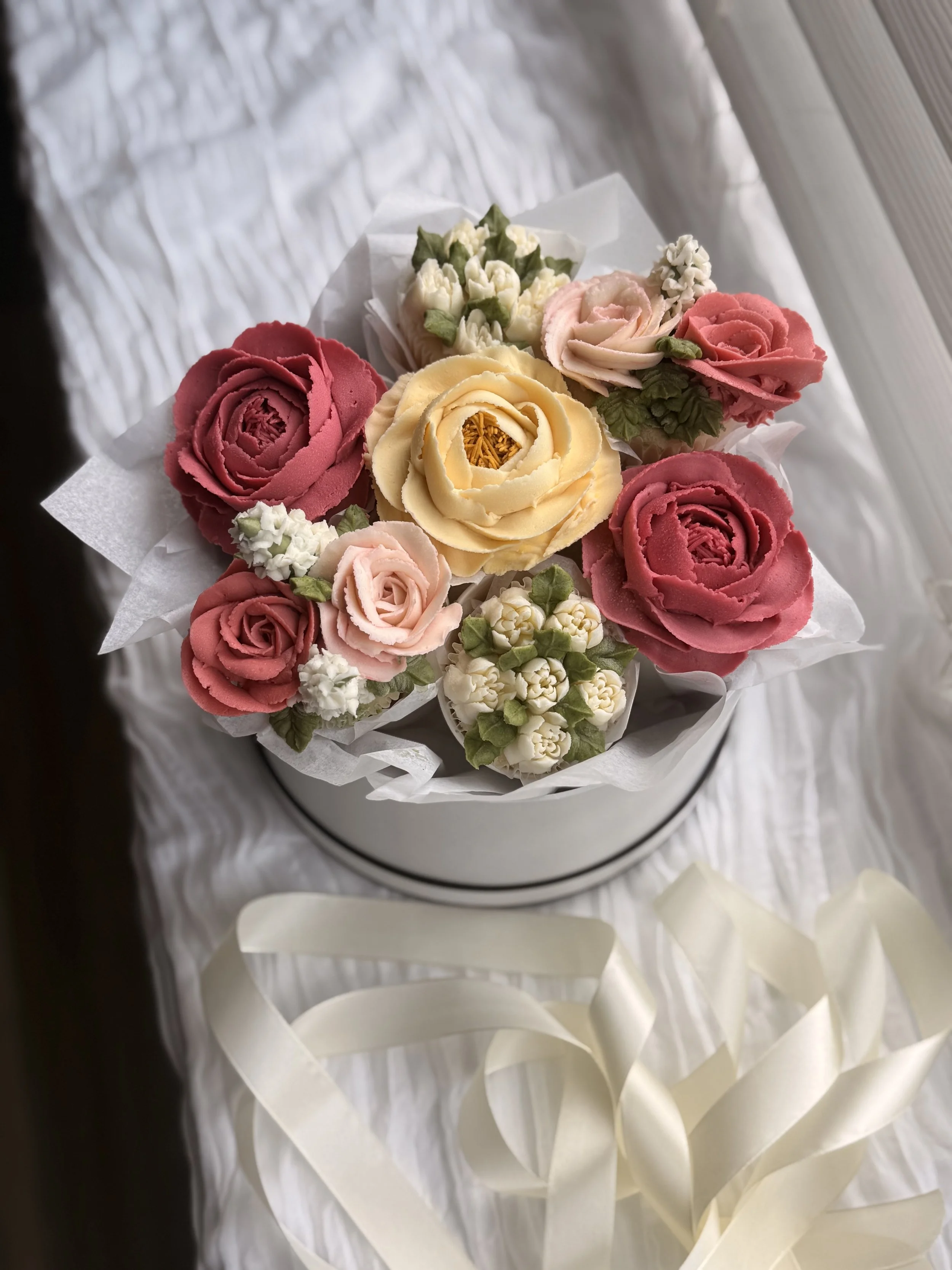 7-Piece Floral Hat Box Bouquet from “The Petal Collection”