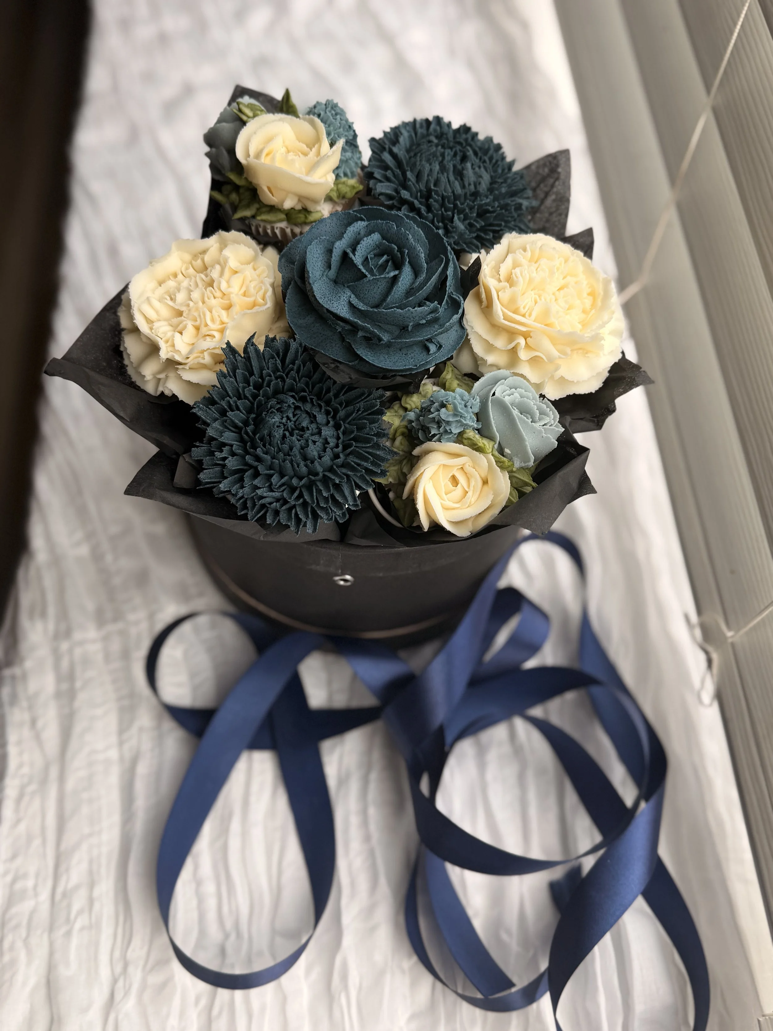 Floral Hat Box Bouquet - “The Petal Collection”
