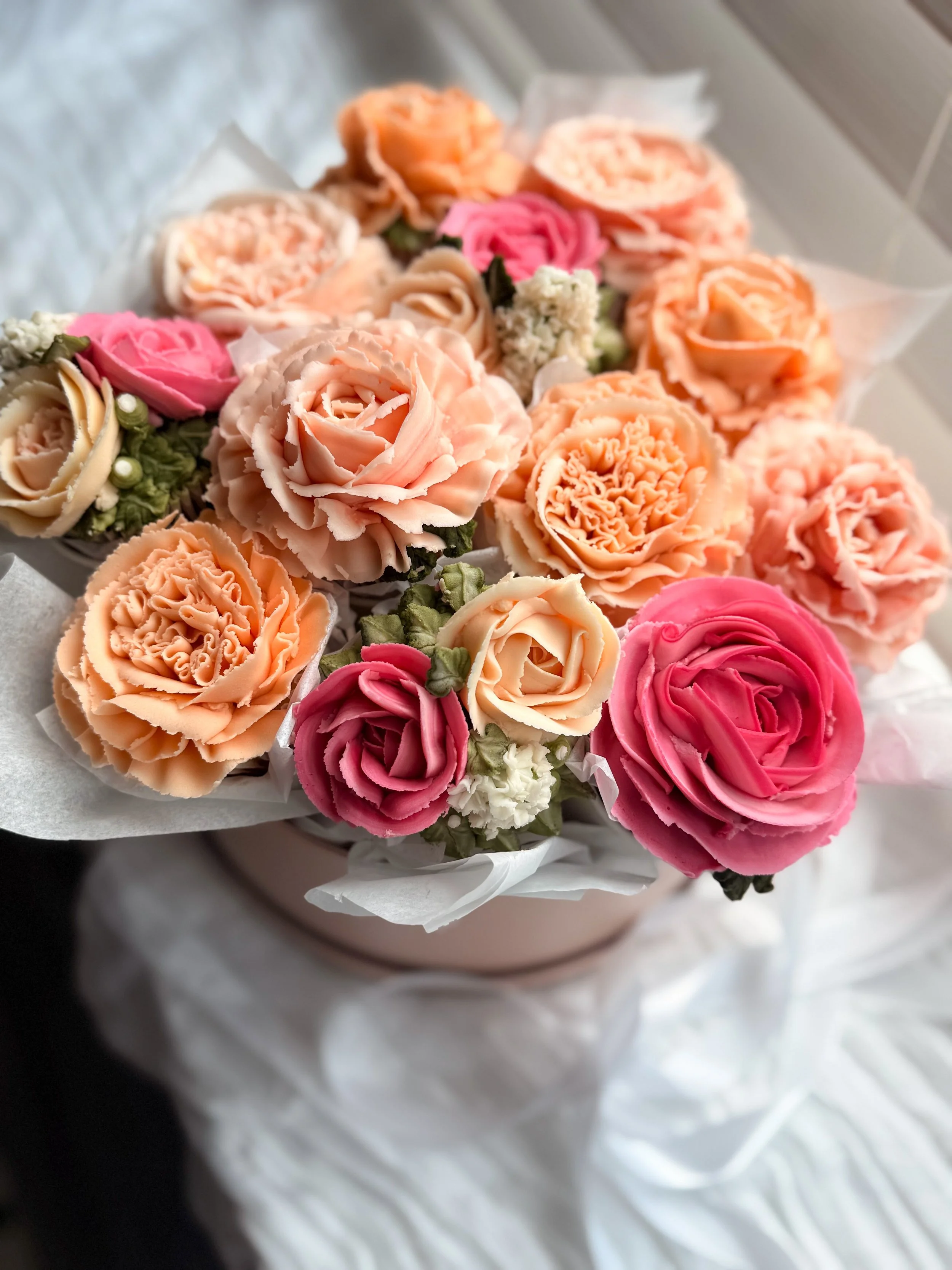 Floral Hat Box Bouquet - “The Petal Collection”
