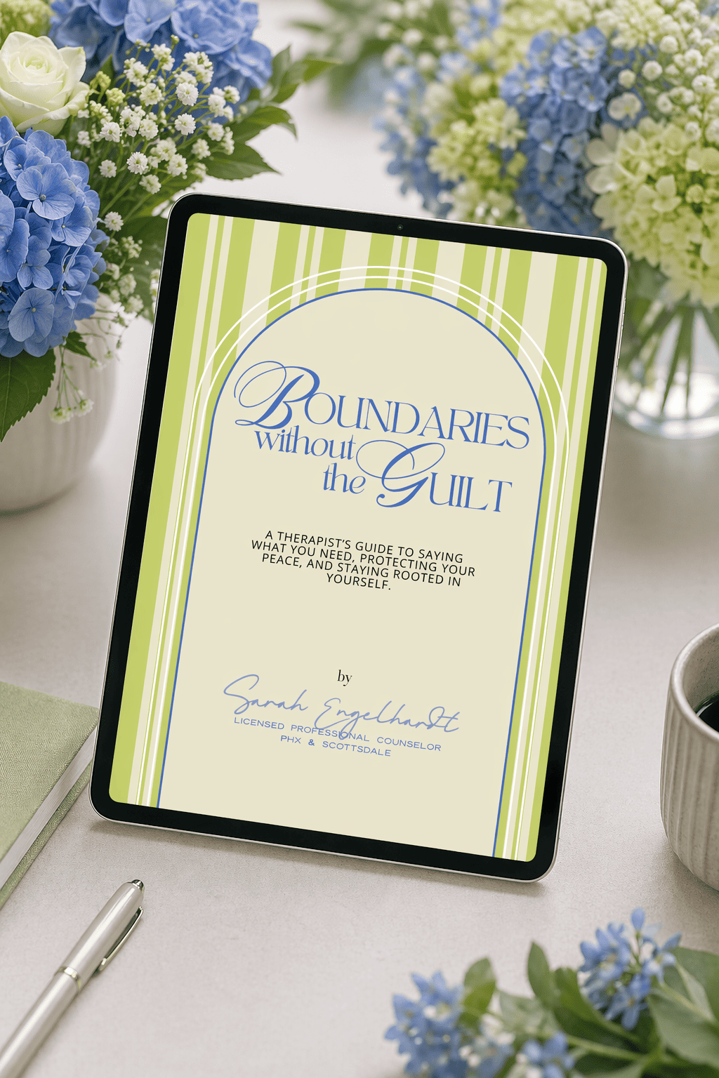 Boundaries Without the Guilt pdf opened in a tablet