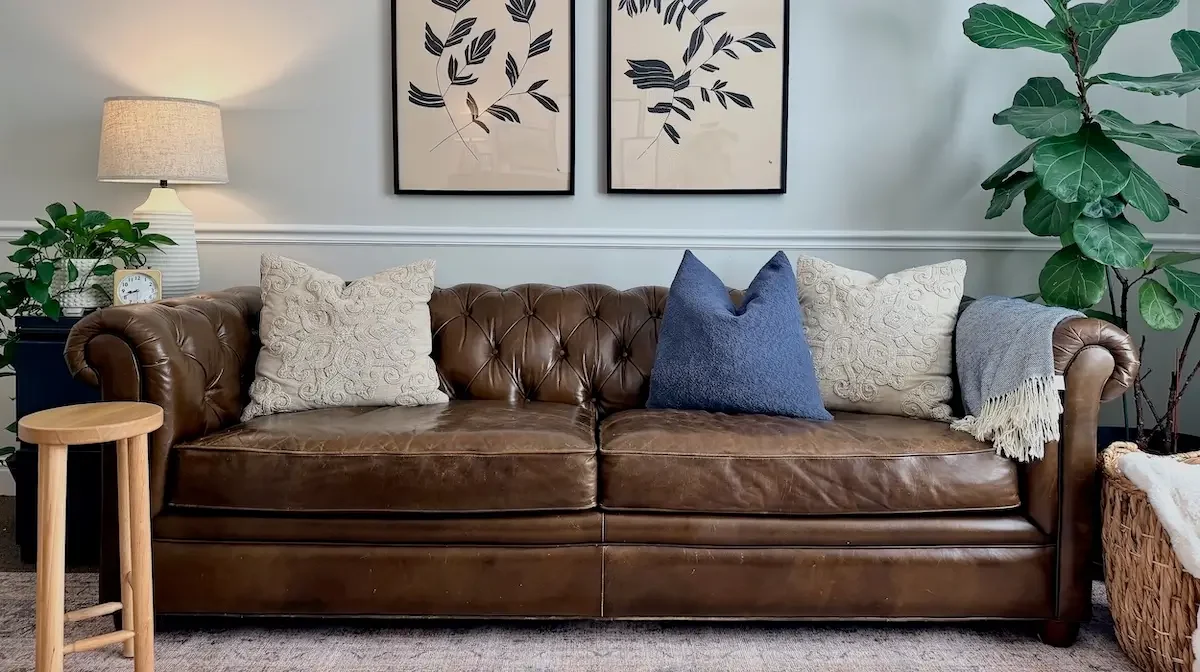 Calm and welcoming therapy office couch at Tara Loury Counseling