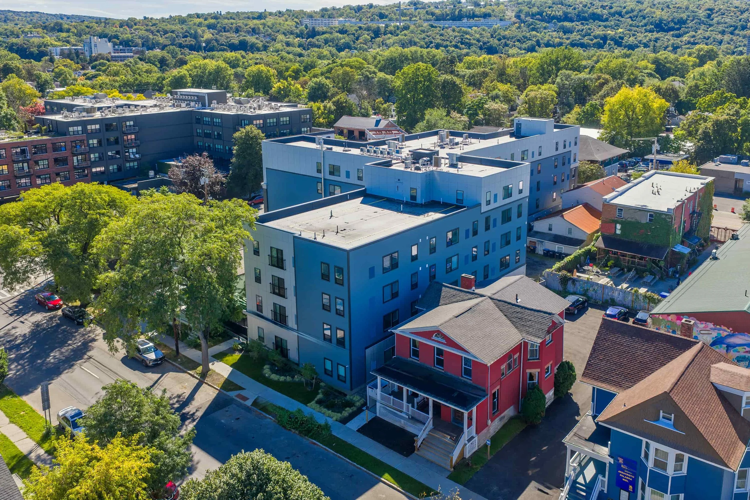 Stately Apartments Affordable Housing side drone view Ithaca NY.jpg