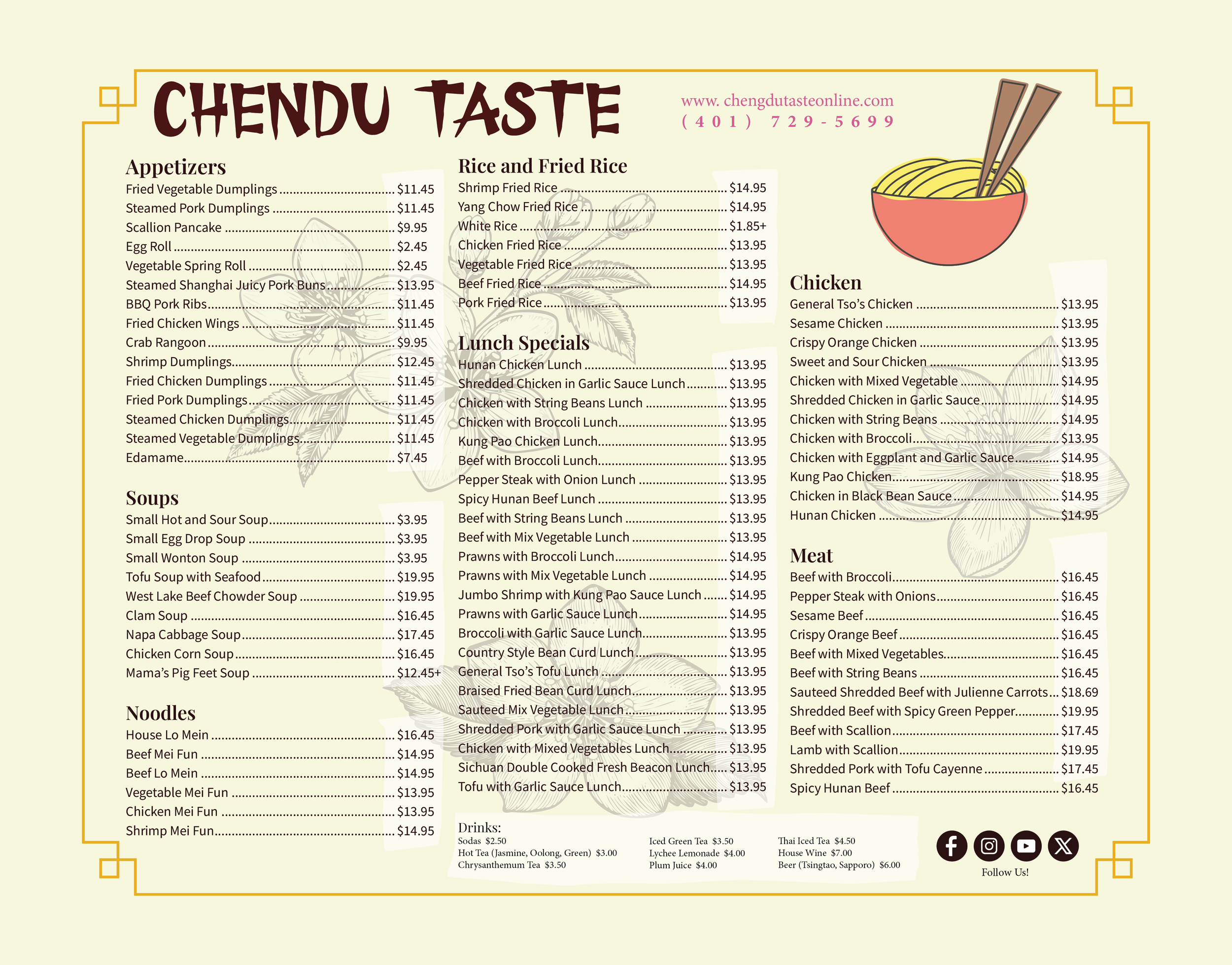 Chengdu Taste Menu Redesign