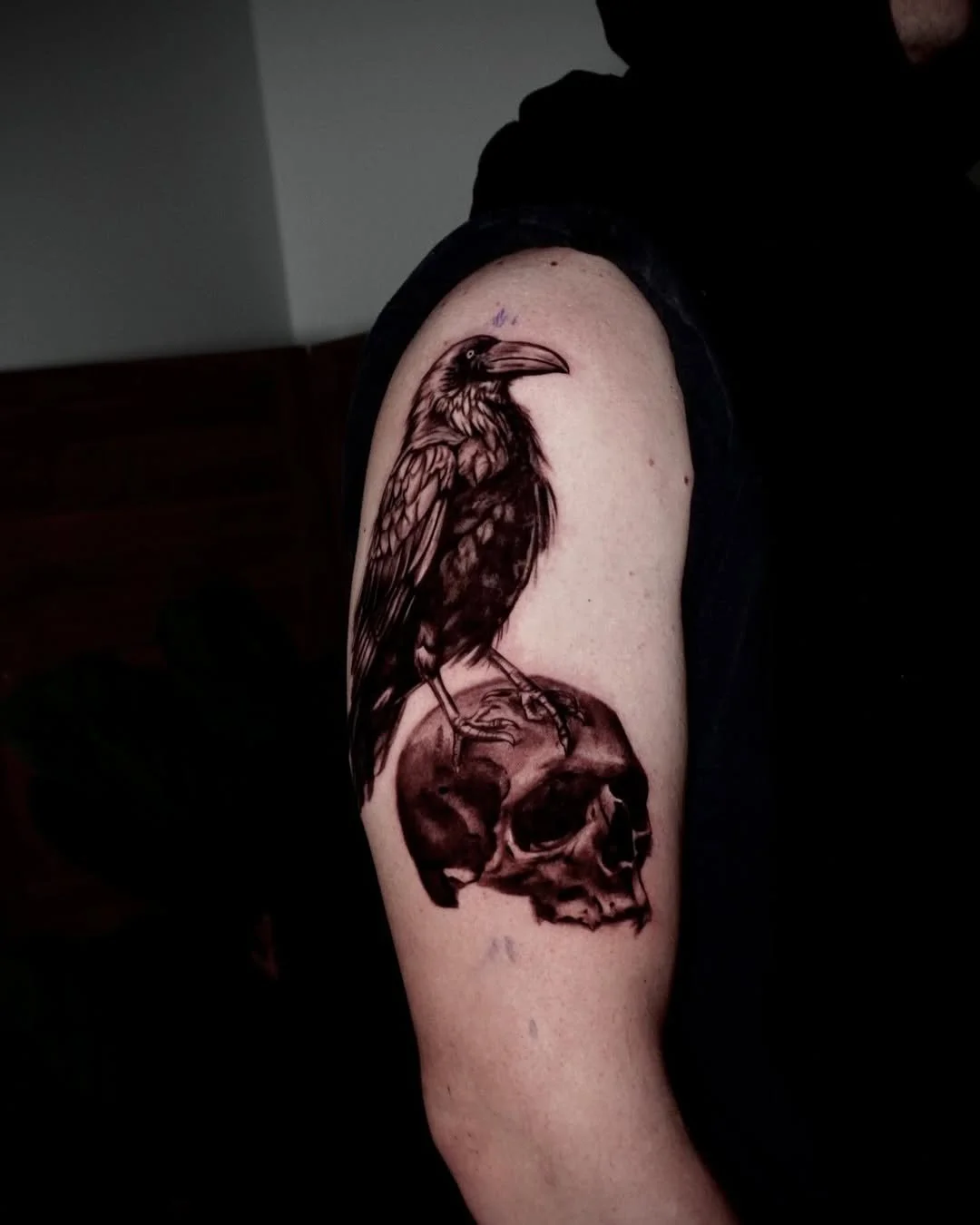 Torres Tattoo - Raven and Skull Design