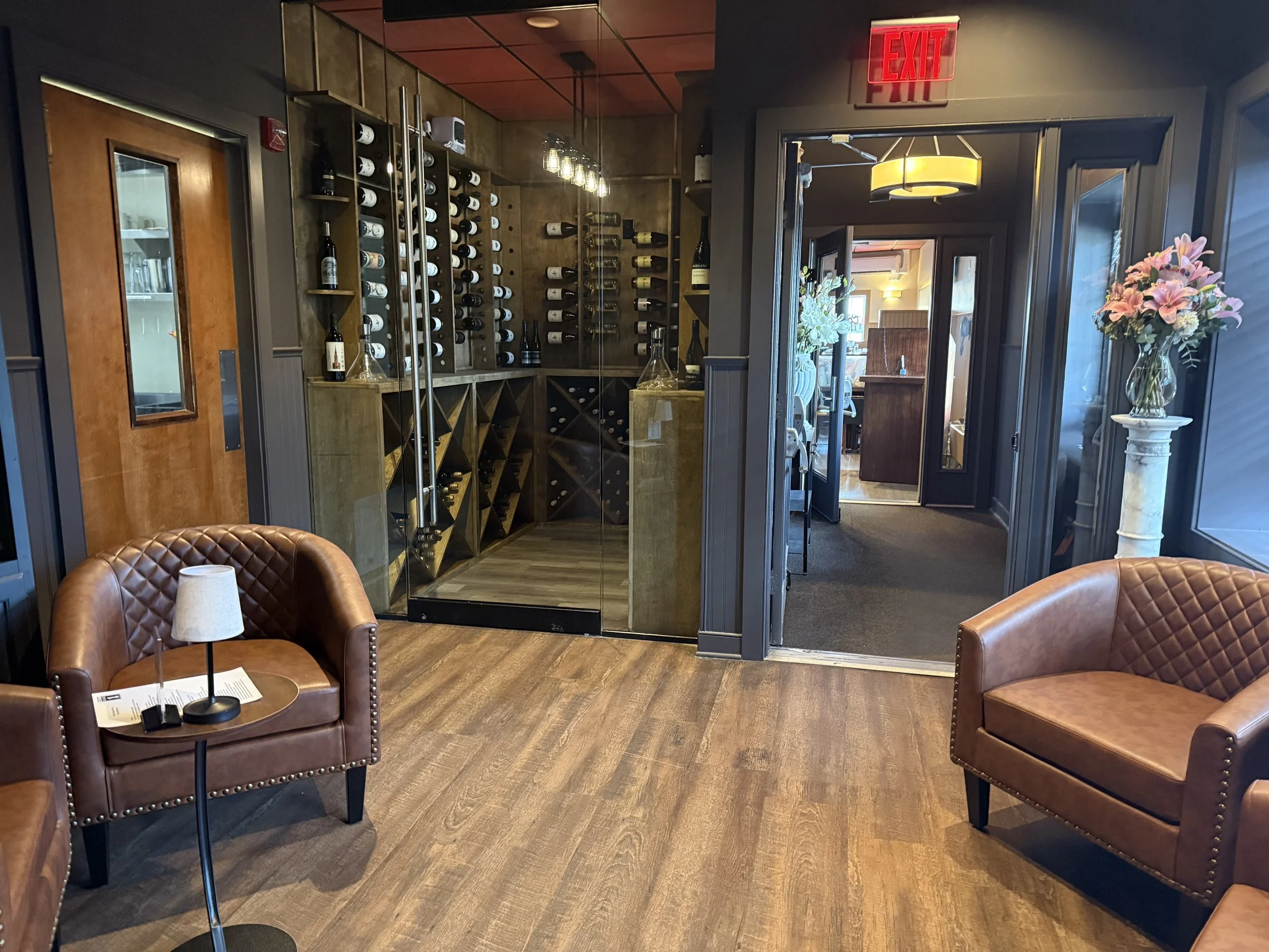 The wine room and lounge.