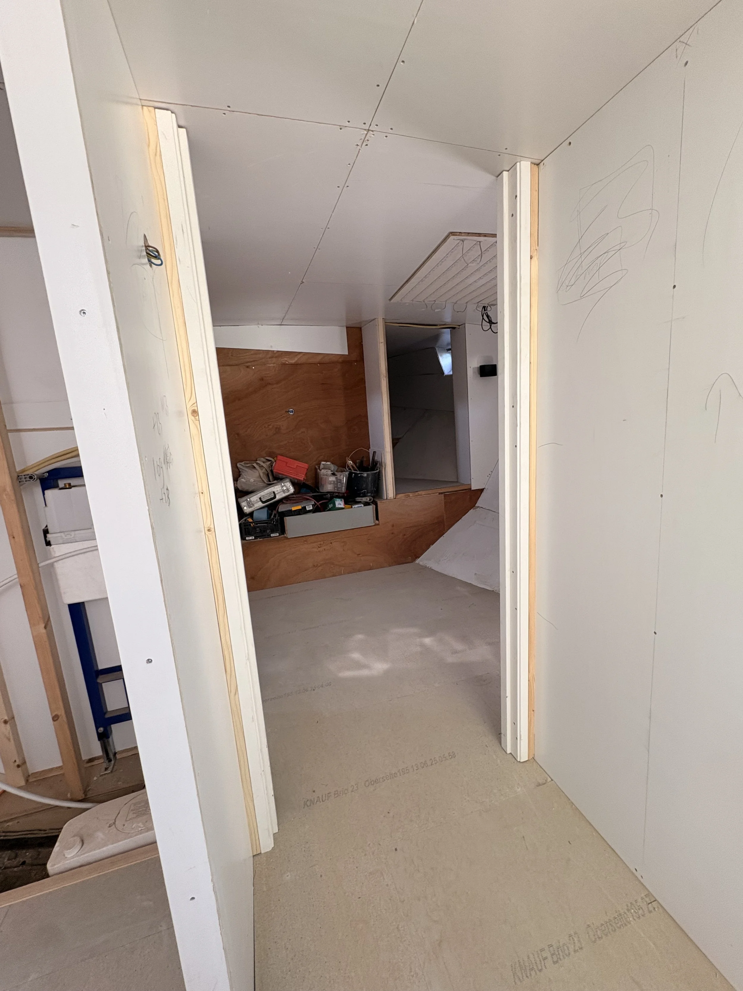 Tijdens verbouwing badkamer 