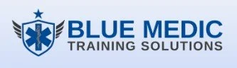 Blue Medic Training Solutions logo with star of life symbol and shield