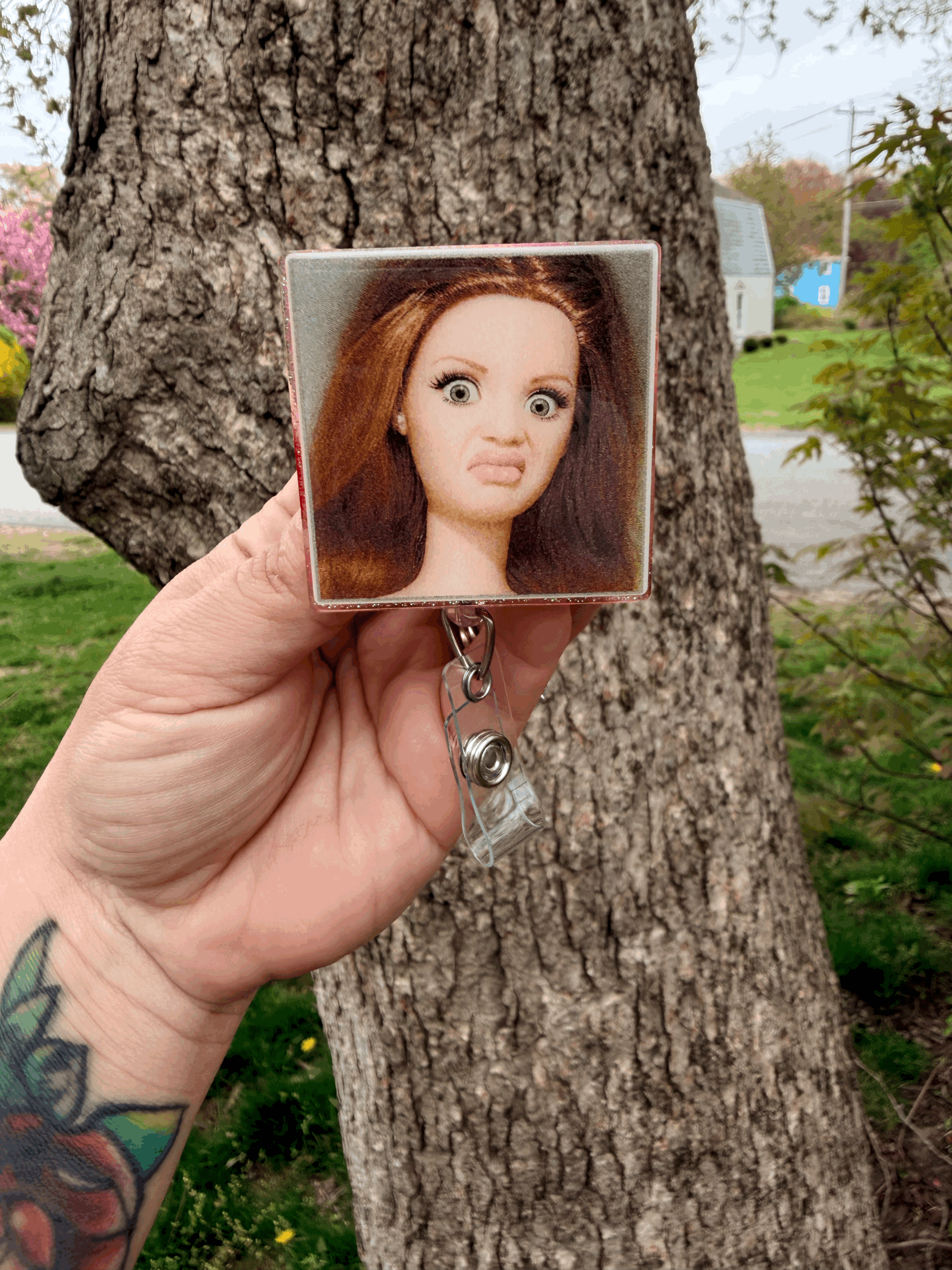 Cringe Doll Badge Reel