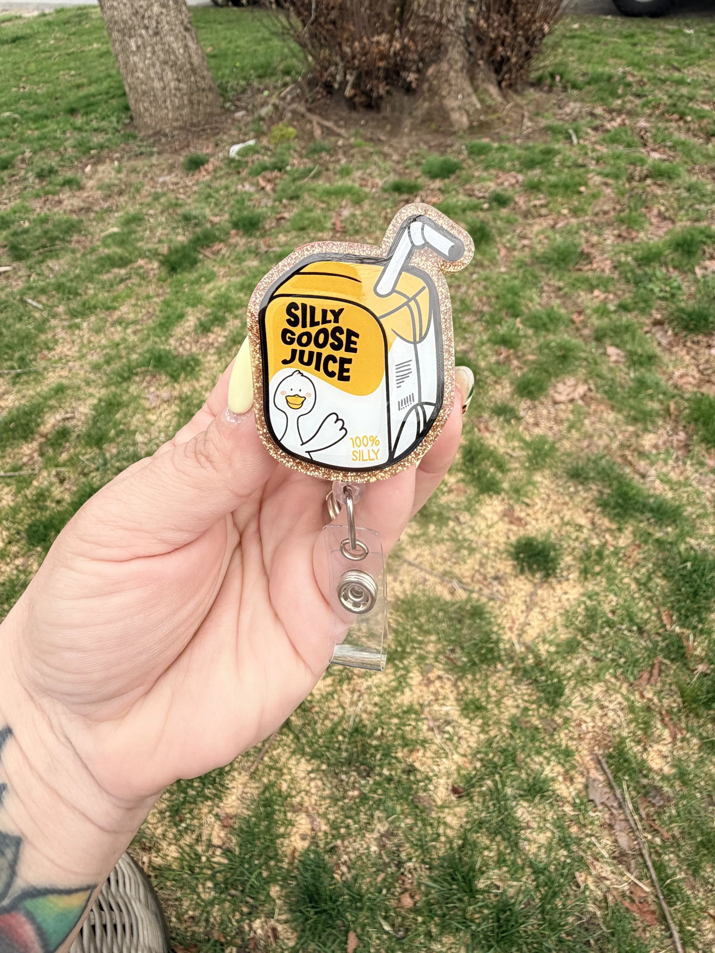 Silly Goose Juice Badge Reel