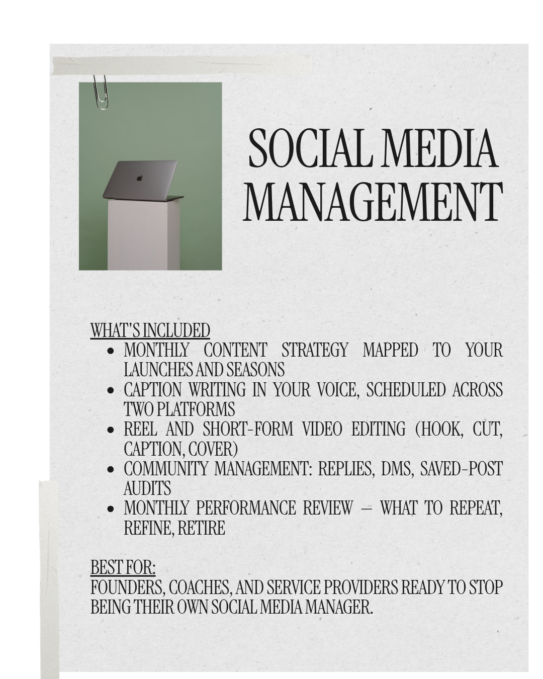 SOCIAL MEDIA MANAGEMENT