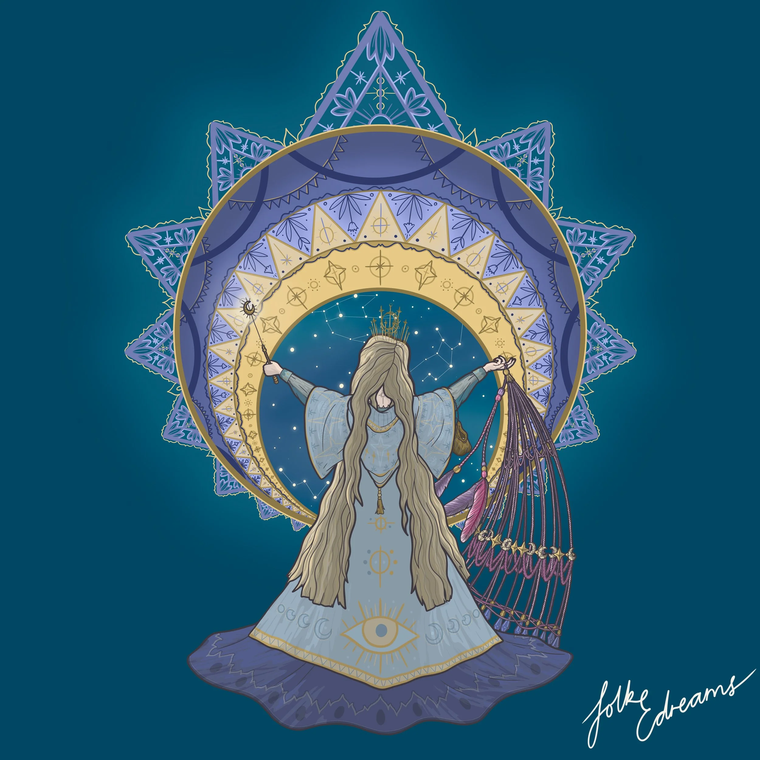 The Dream Catcher
This piece compliments my previous work by the same title, which can both be seen here together. This is the story of the Dream Catcher and how she uses her powers to capture your dreams. She is a goddess of the night, but is she a 