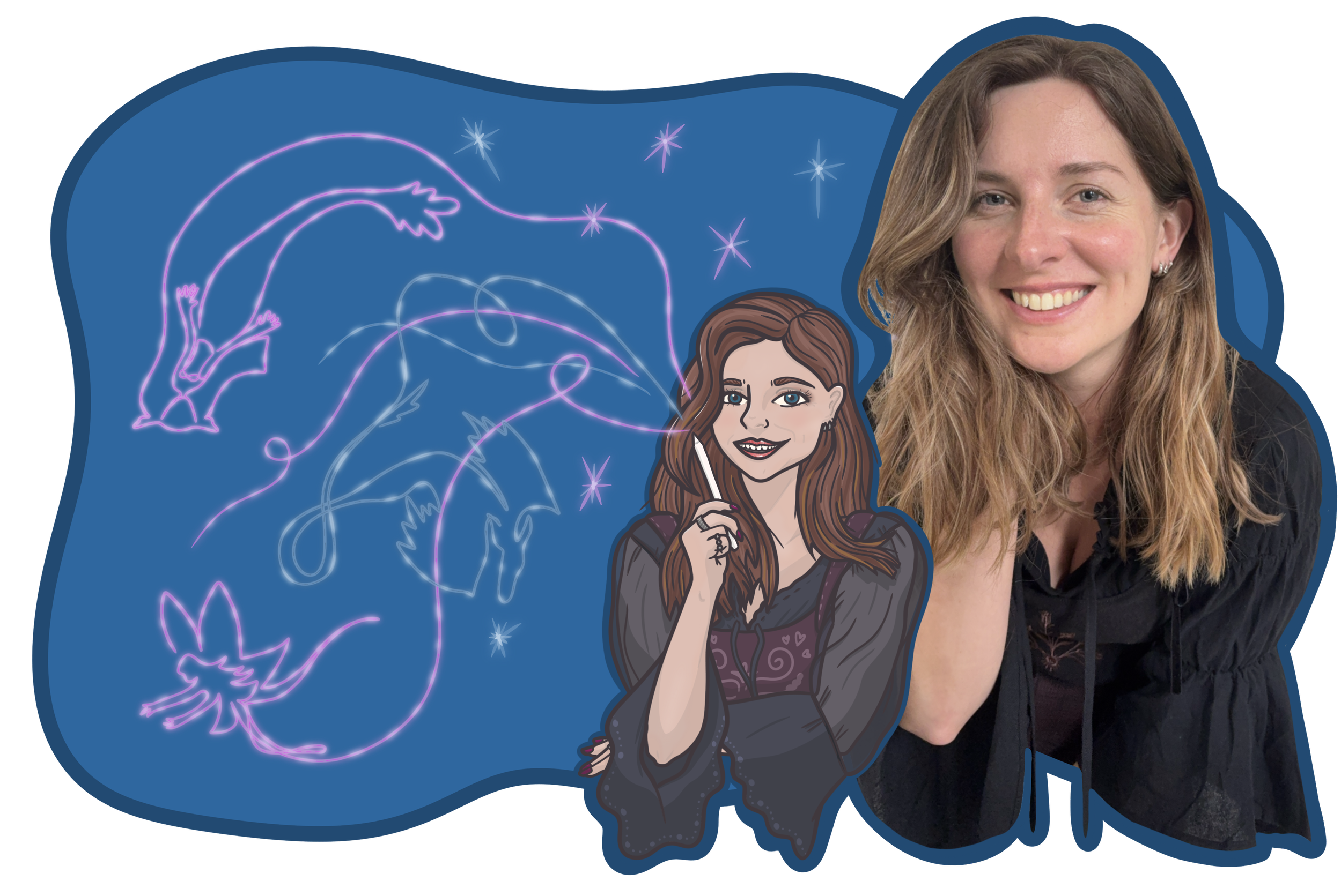 La artista Laura dibuja sirenas, dragones y hadas con un lápiz mágico. «Showing Folk and Dreams» es una página web de arte fantástico con ilustraciones dibujadas a mano por una artista británica.
