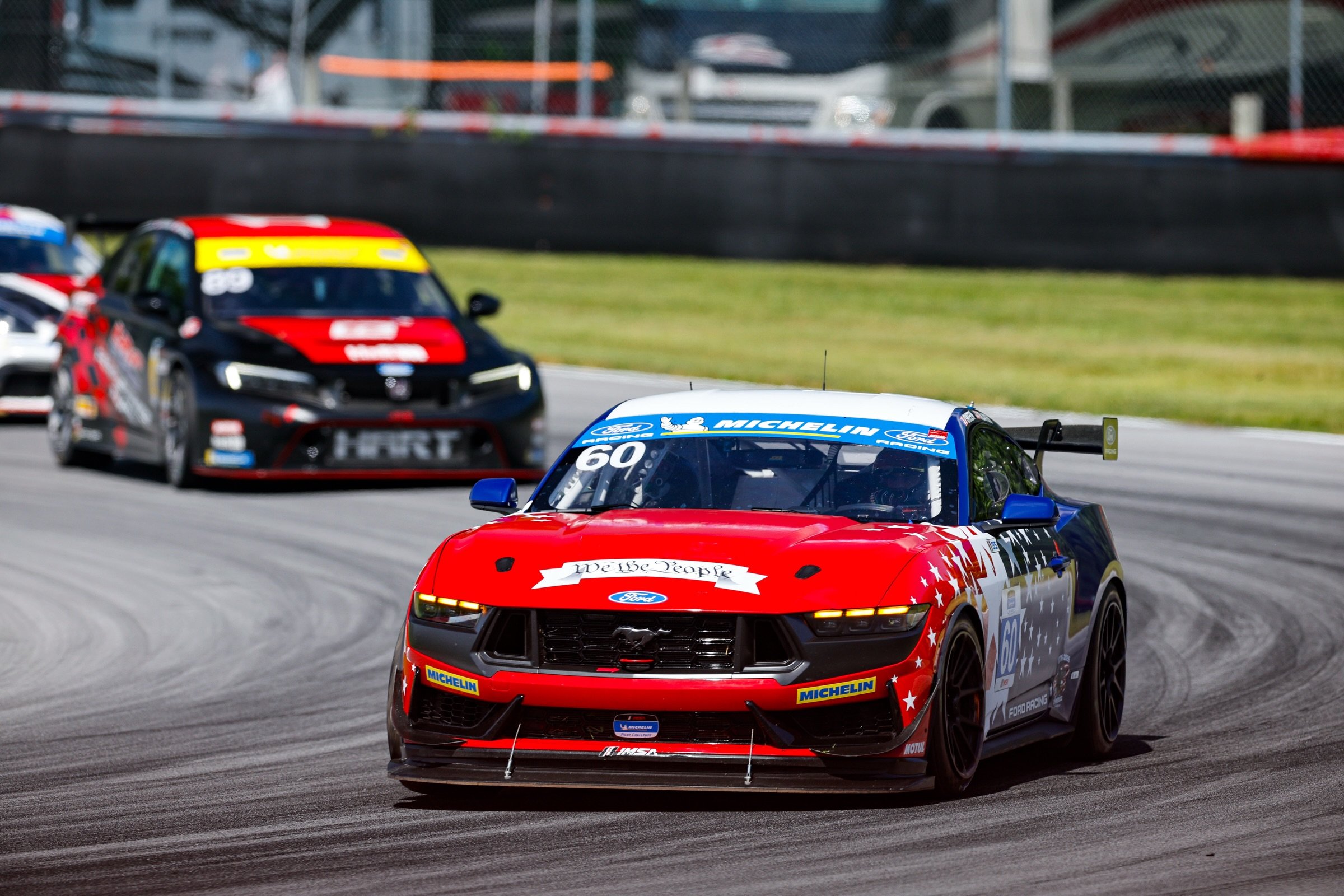 Tough weekend at Mid Ohio. I was unfortunately involved in unavoidable contact on the first lap when someone spun in front of me, and we went 10 laps down in the process of getting the car repaired. We had a fast car after said repairs, but unfortuna