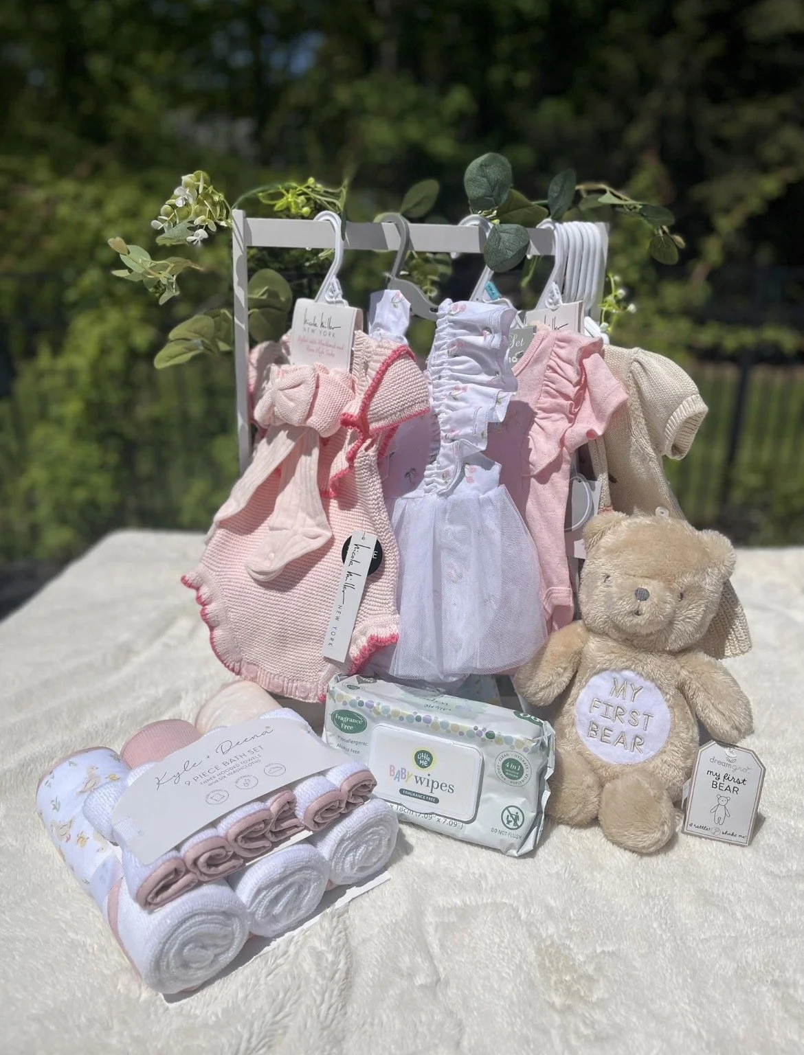 Pink Baby Wardrobe in wooden crate by The Gifting Gals.jpg