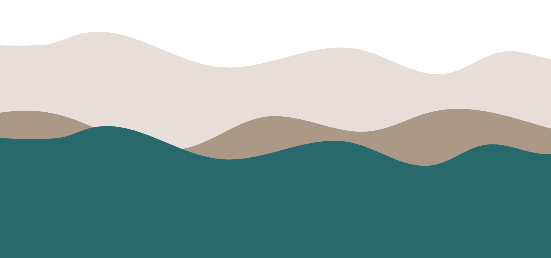 Abstract illustration of layered hills in black, light beige, taupe, and dark teal colors.