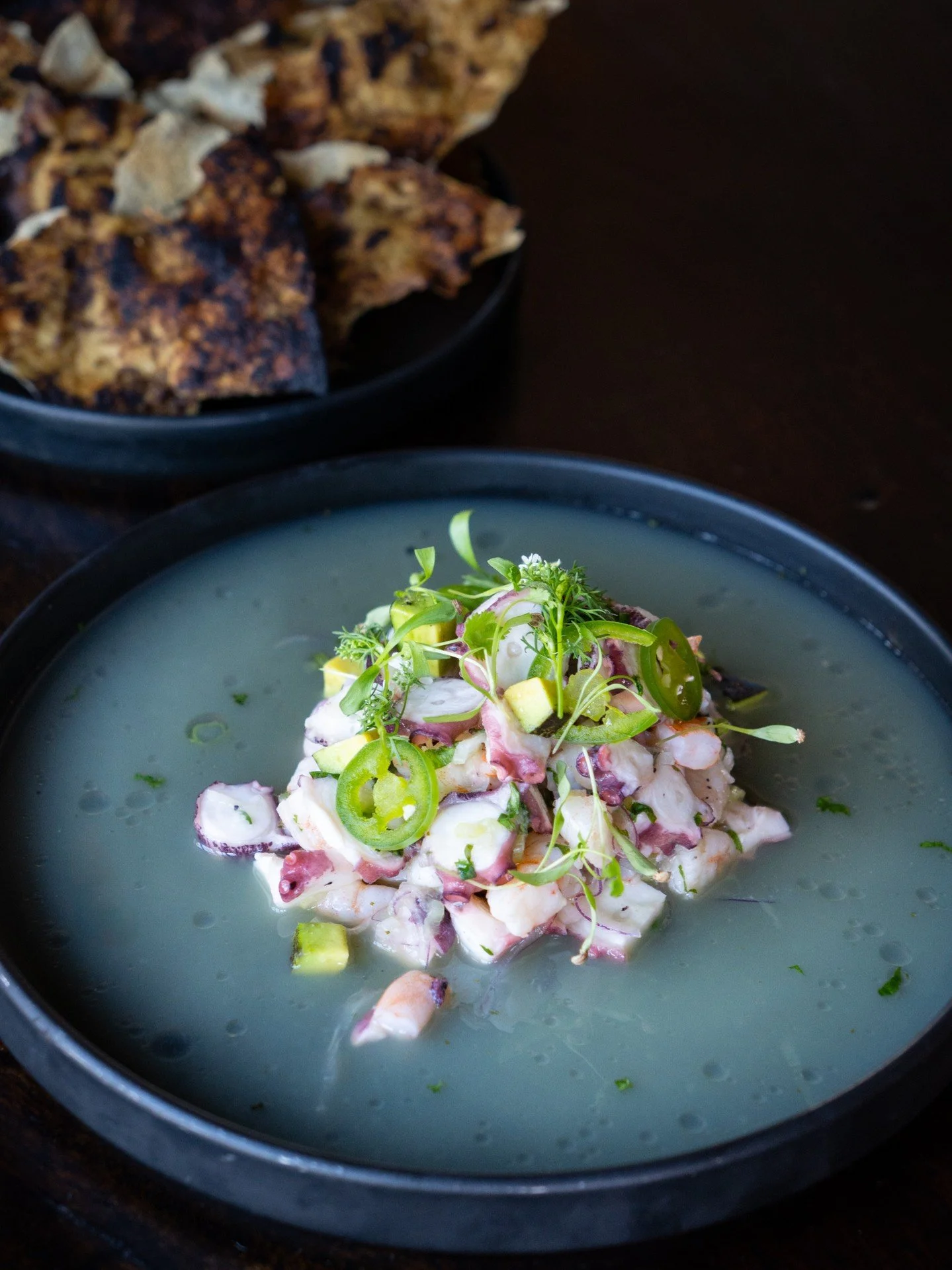 The freshest way to beat the heat. Our Seafood Ceviche brings together prawns, octopus, and bay scallops in a bold Mexican leche de tigre that's bright, citrusy, and irresistibly refreshing. Summer never tasted so good.