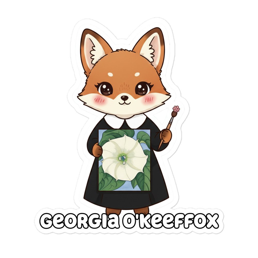 Art Friends™: Georgia O'Keeffox Bubble-free stickers