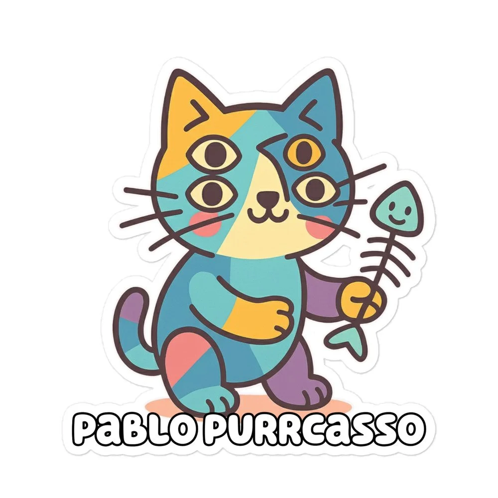 Art Friends™: Pablo Purrcasso Bubble-free stickers