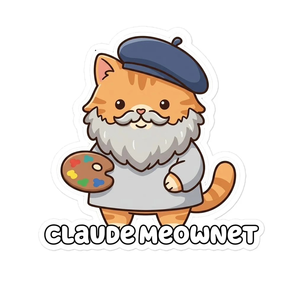 Art Friends™: Claude Meownet Bubble-free stickers