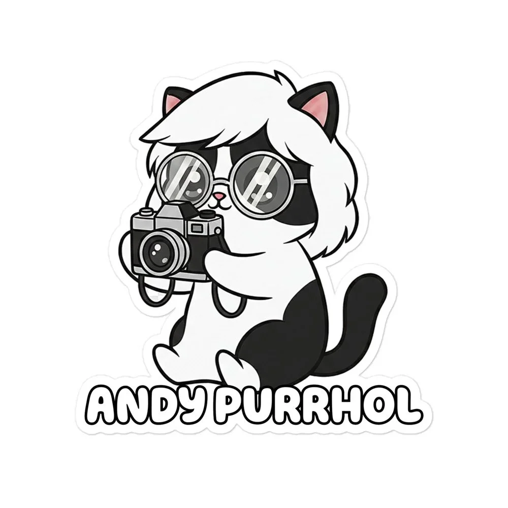 Art Friends™: Andy Purrhol "15 Minutes" Bubble-free stickers