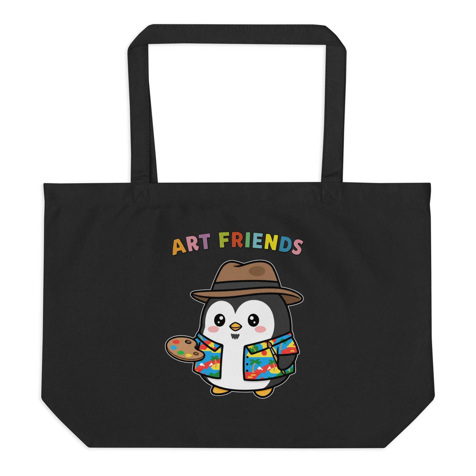 Art Friends™: Paul Penguin Large organic tote bag
