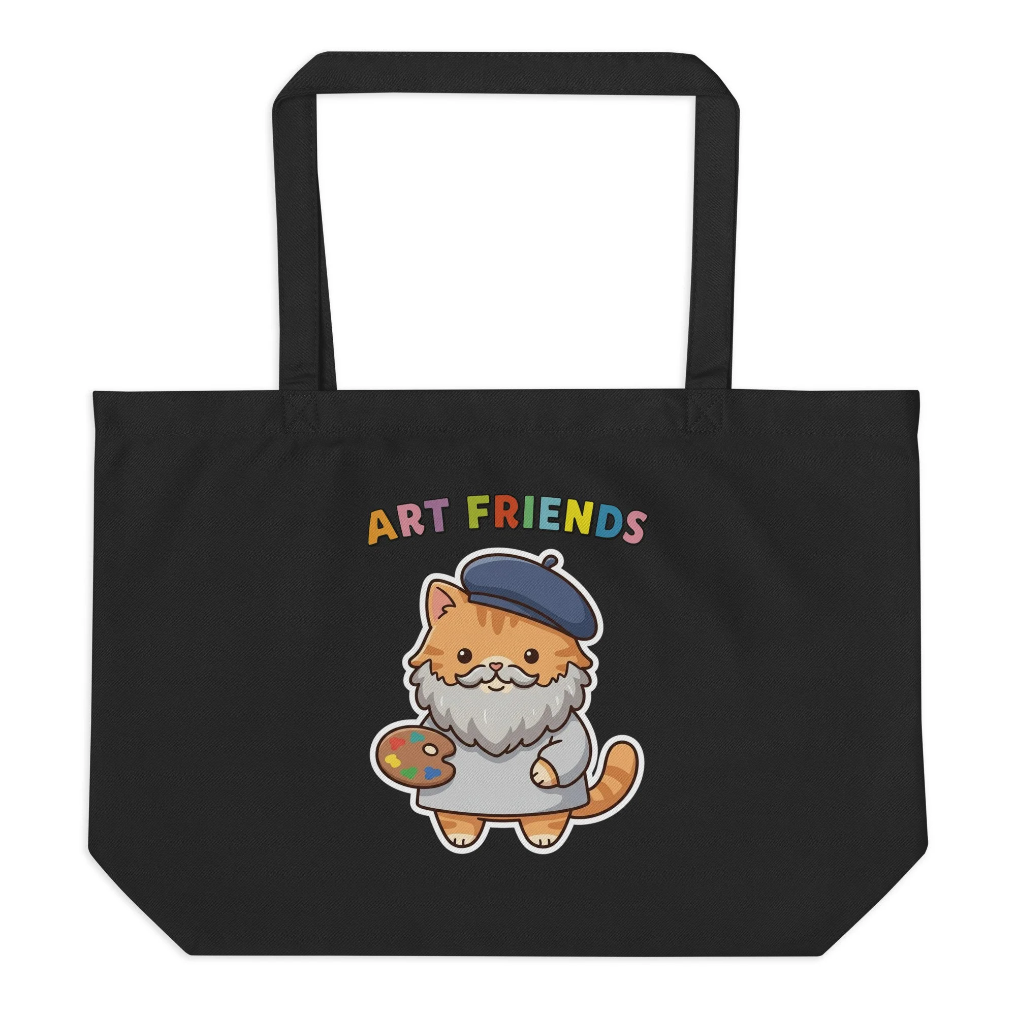 Art Friends™: Claude Meownet Large organic tote bag