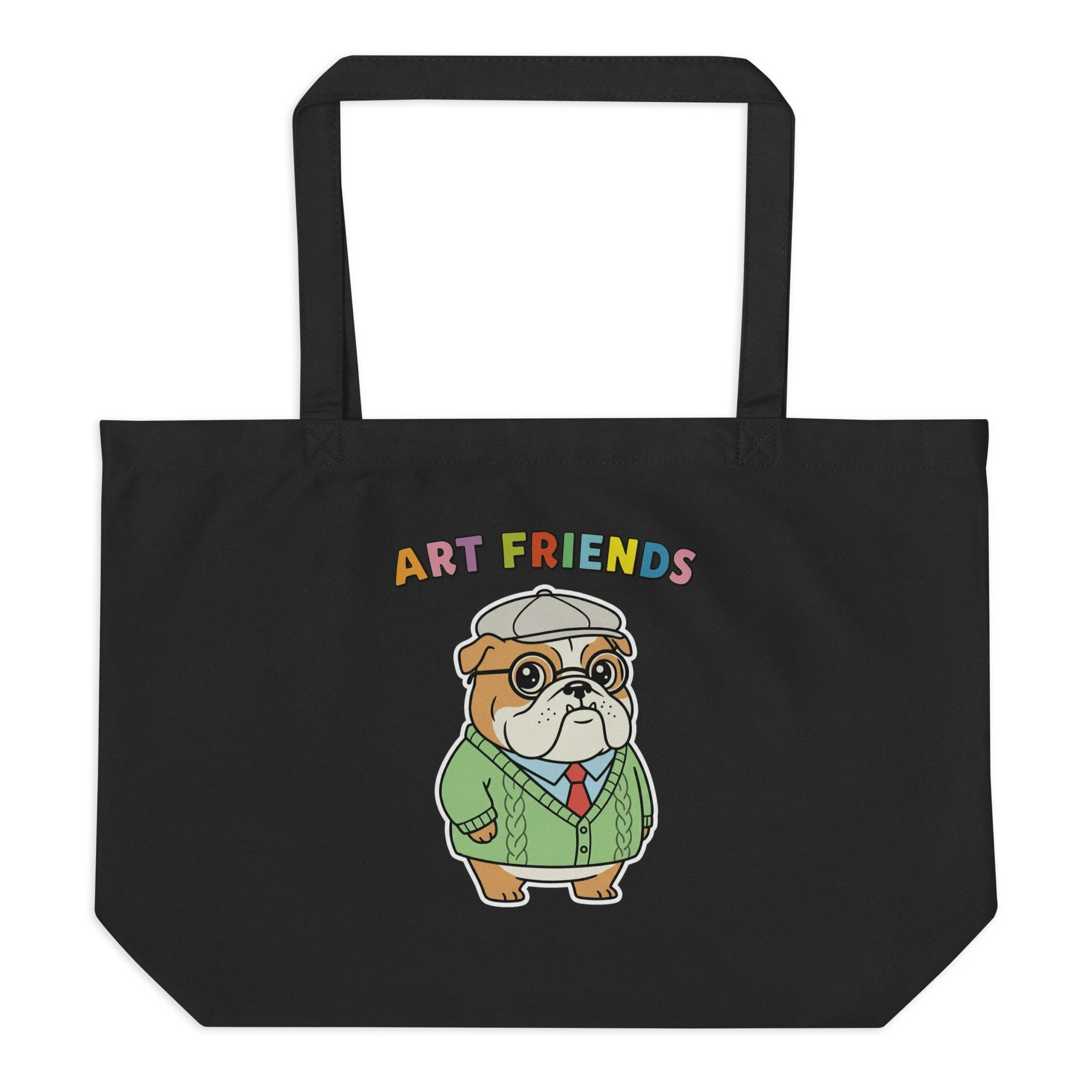 Art Friends™: Doggy Hockney Large organic tote bag