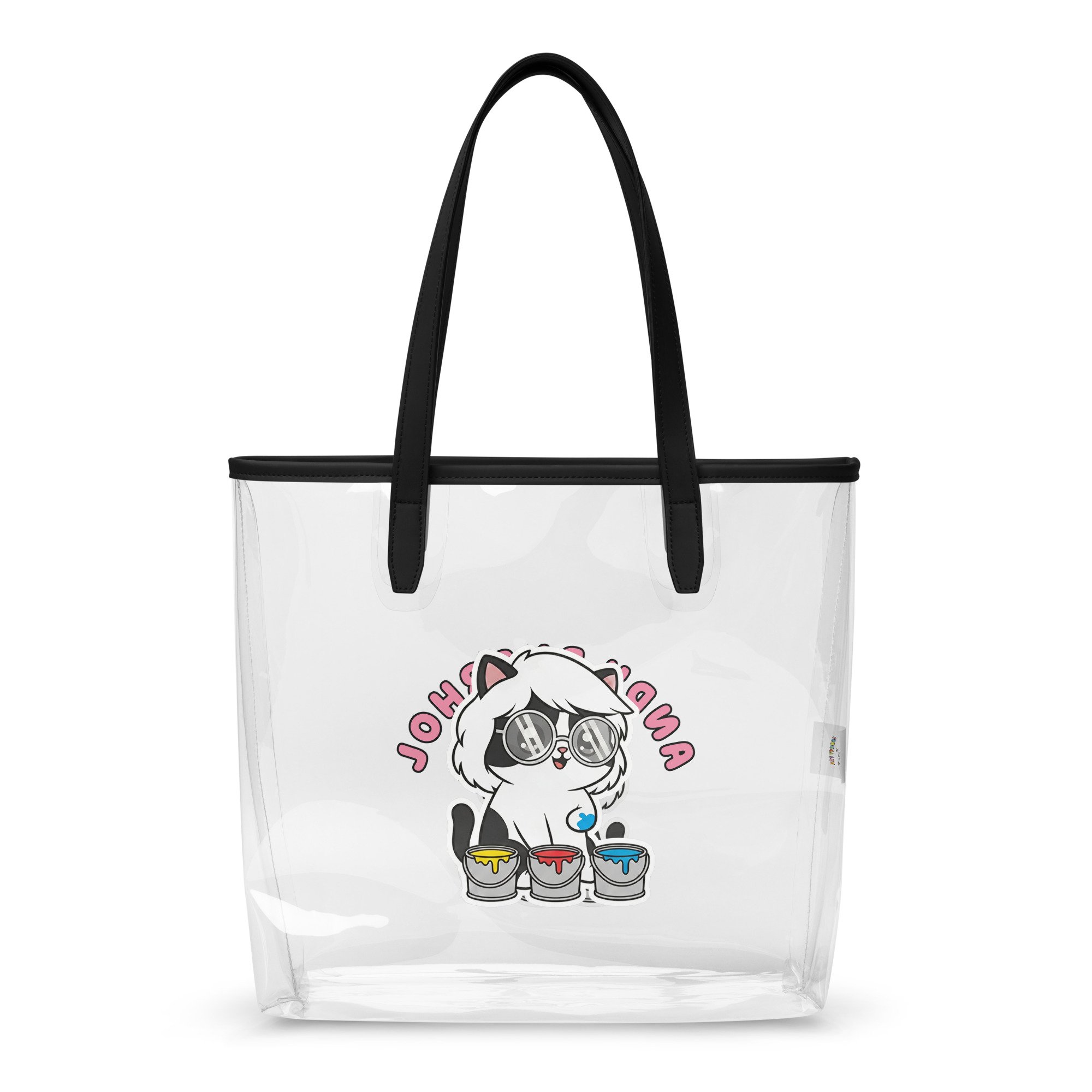 Art Friends™: Andy Purrhol "Color Factory" Clear Stadium Tote Bag