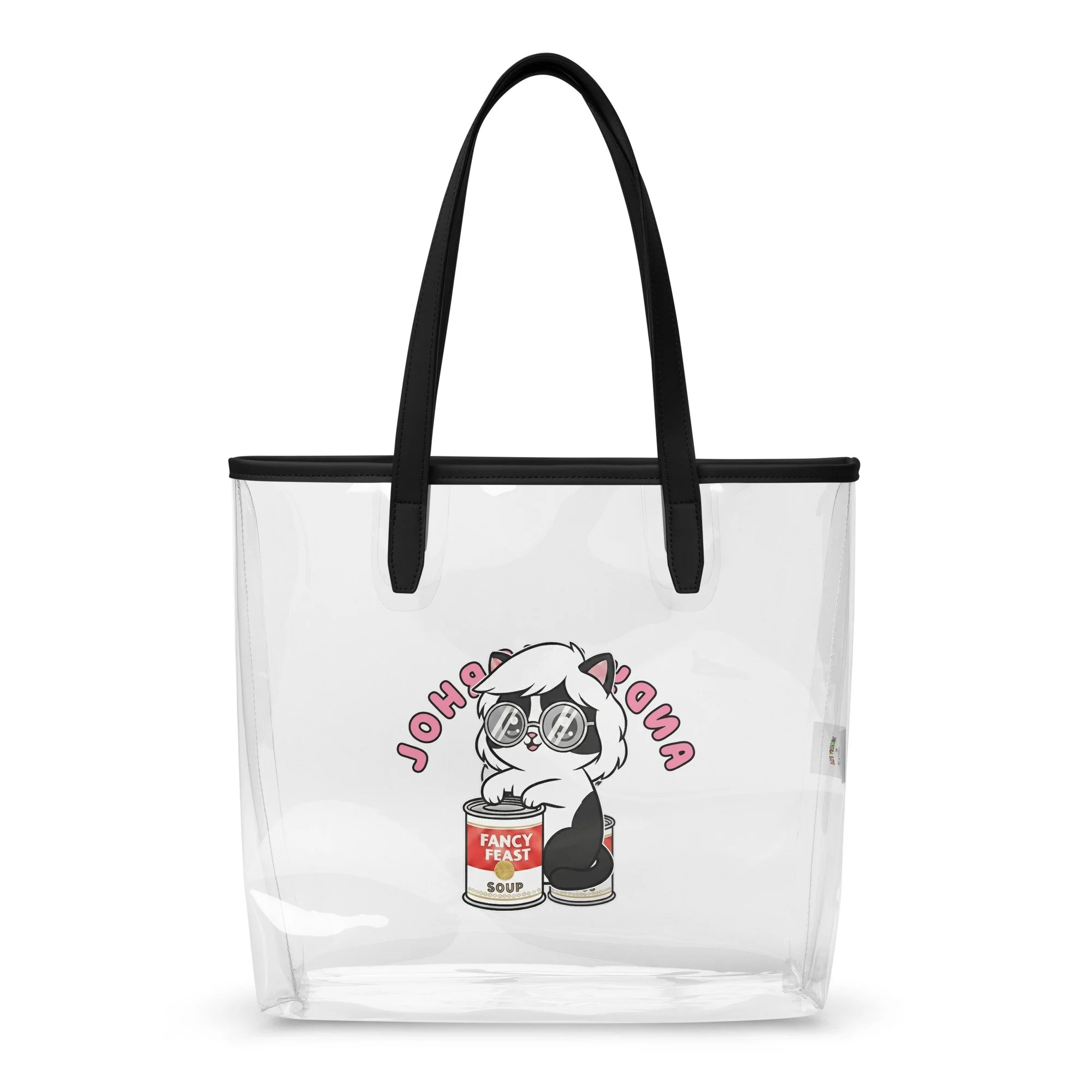 Art Friends™: Andy Purrhol "Fancy Feast" Clear Stadium Tote Bag