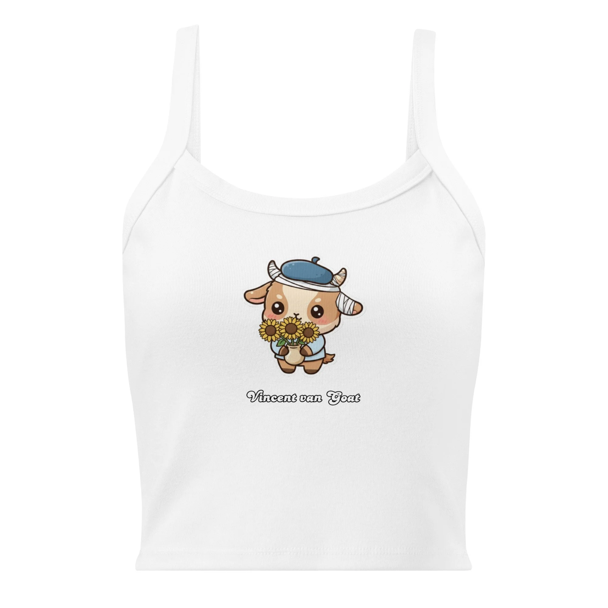 Art Friends™: Vincent van Goat  "Sunflowers" Women's Micro-Rib Tank