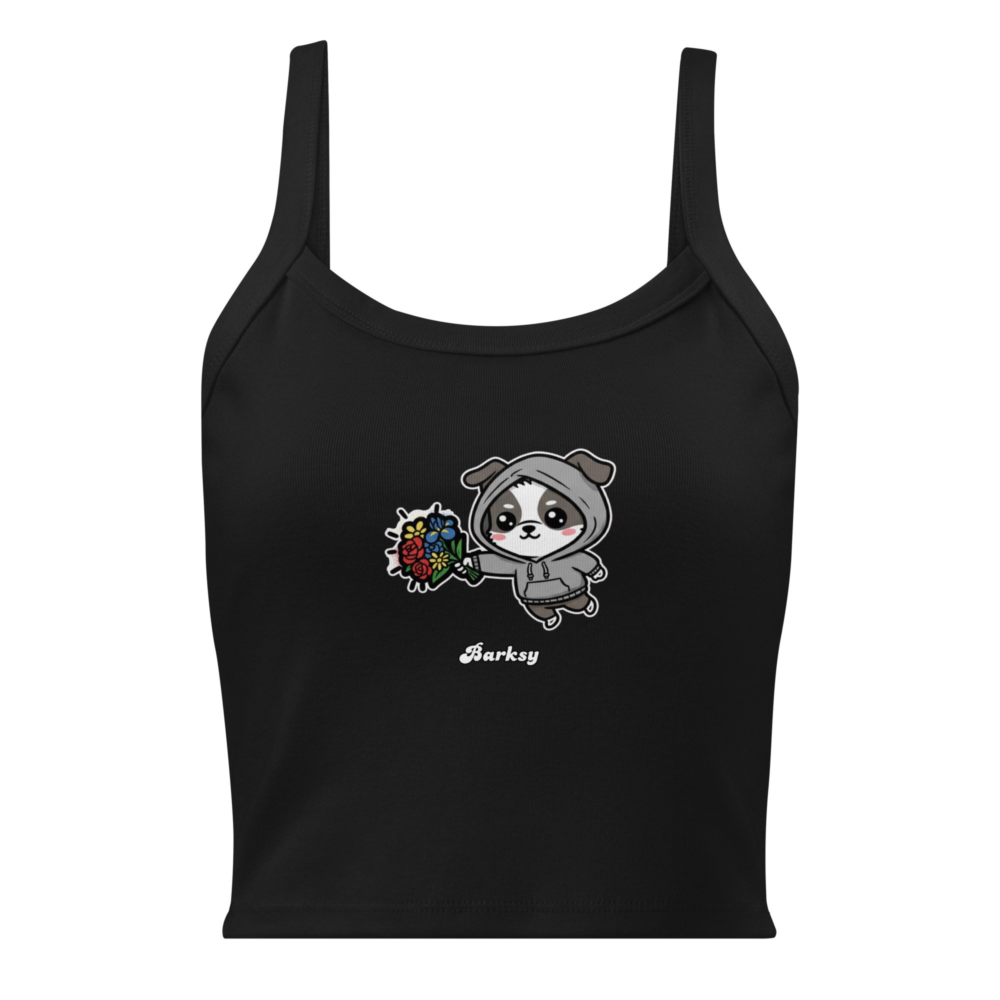 Art Friends™: BARKSY "Flower Thrower" Women's Micro-Rib Tank