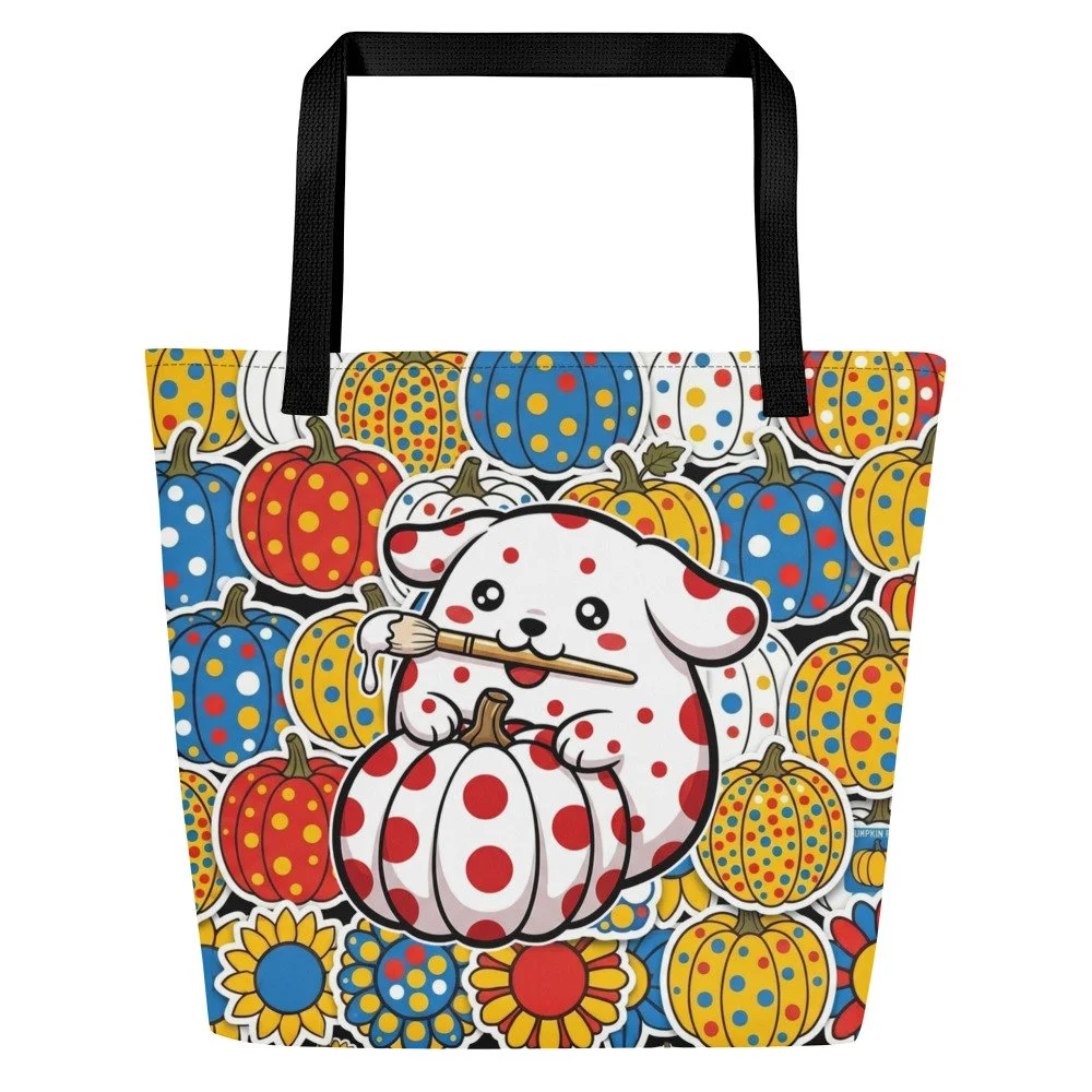 Art Friends™: Yayoi Pawsama "Infinity Garden" Large Tote Bag