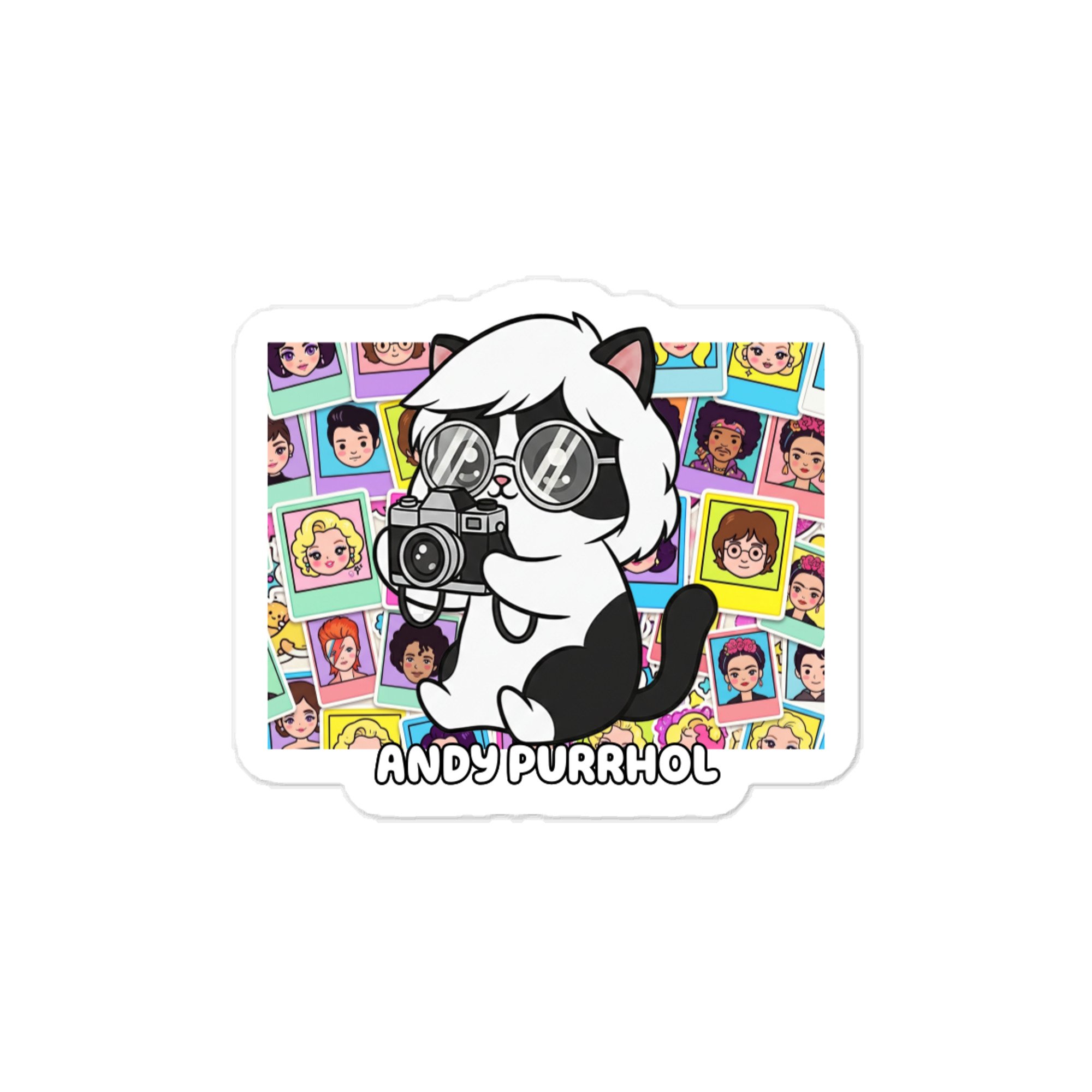 Art Friends™: Andy Purrhol "Paparazzi Polaroids" Kiss-cut vinyl decals