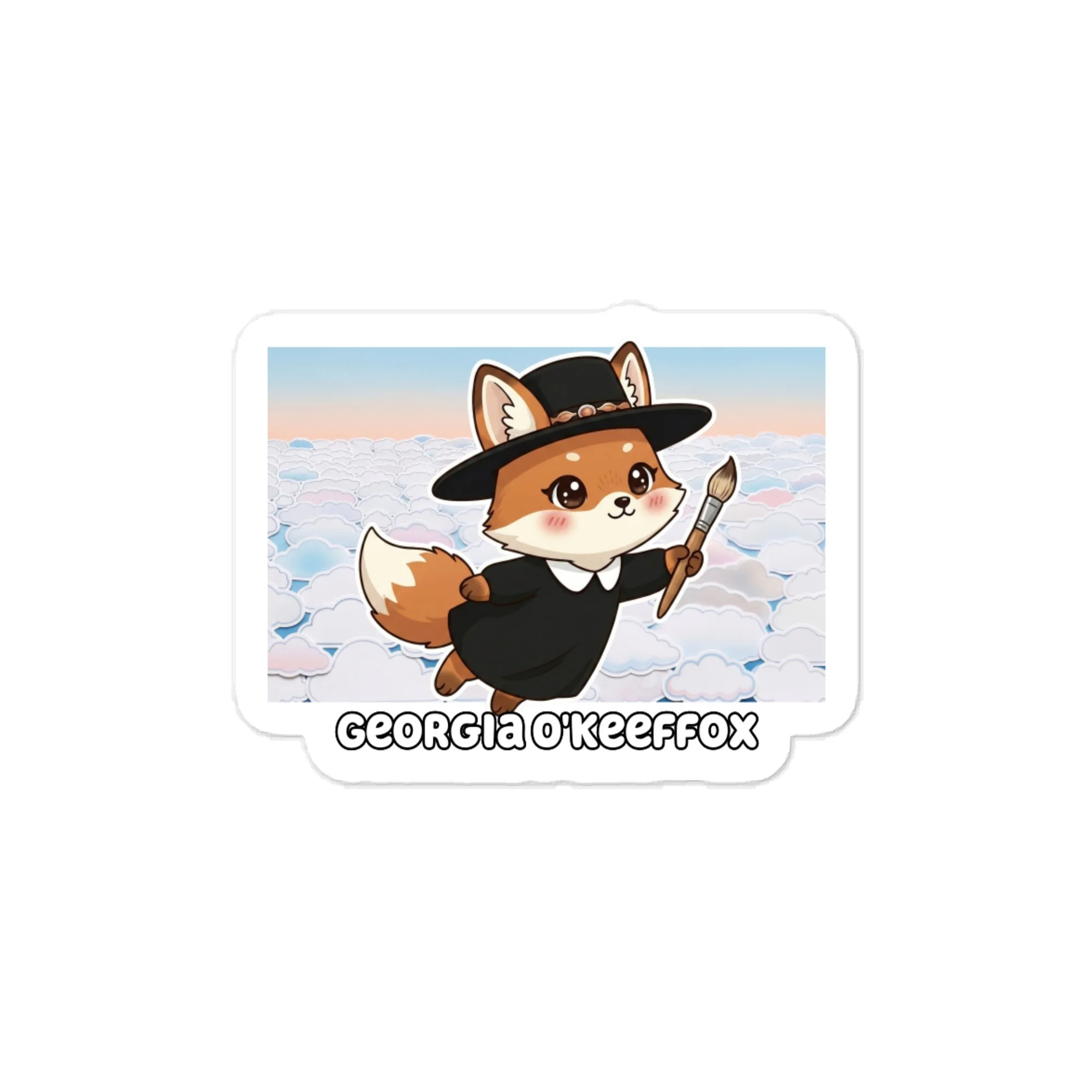 Art Friends™: Georgia O'Keeffox "Above the Clouds" Kiss-cut vinyl decals