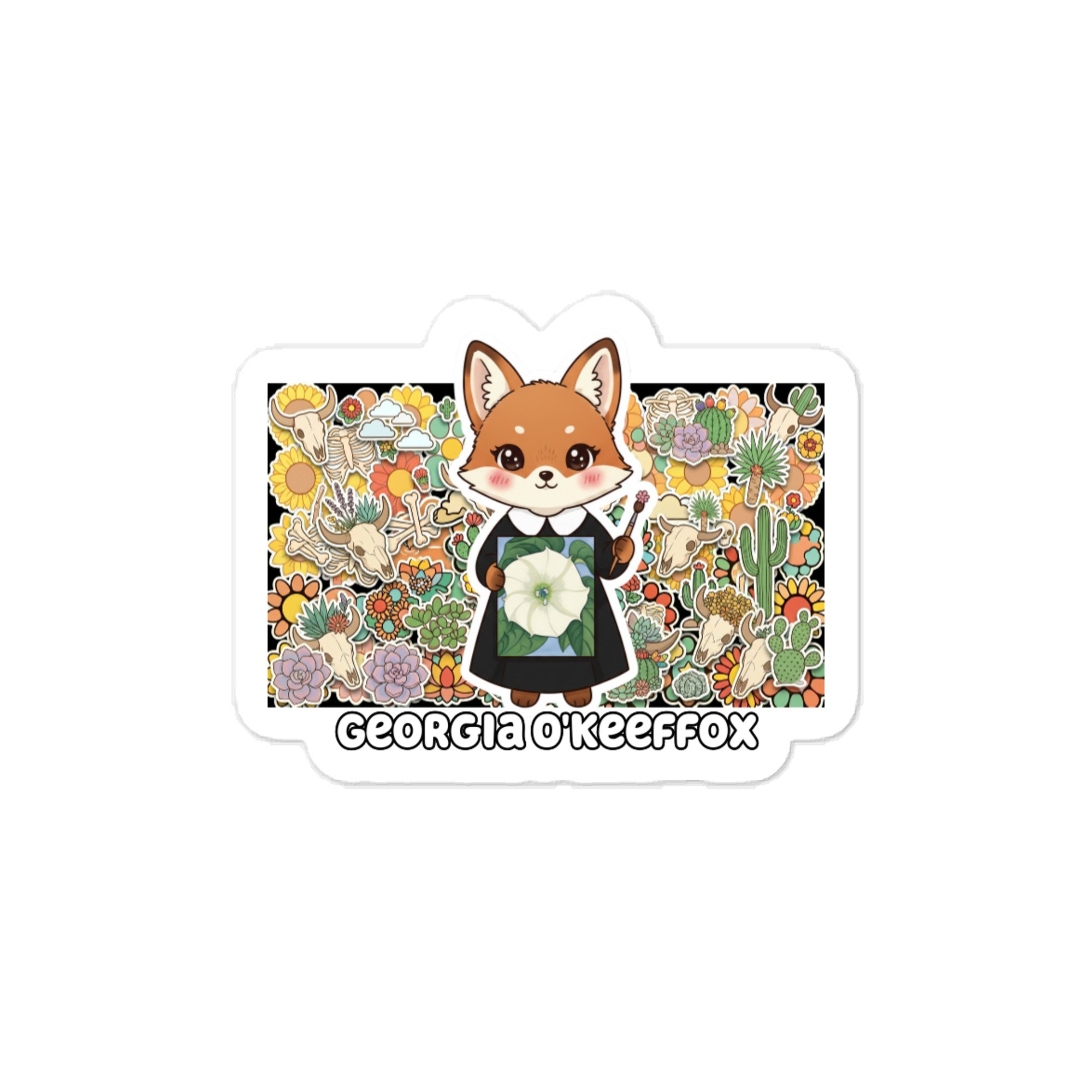 Art Friends™: Georgia O'Keeffox "Desert Collage" Kiss-cut vinyl decals