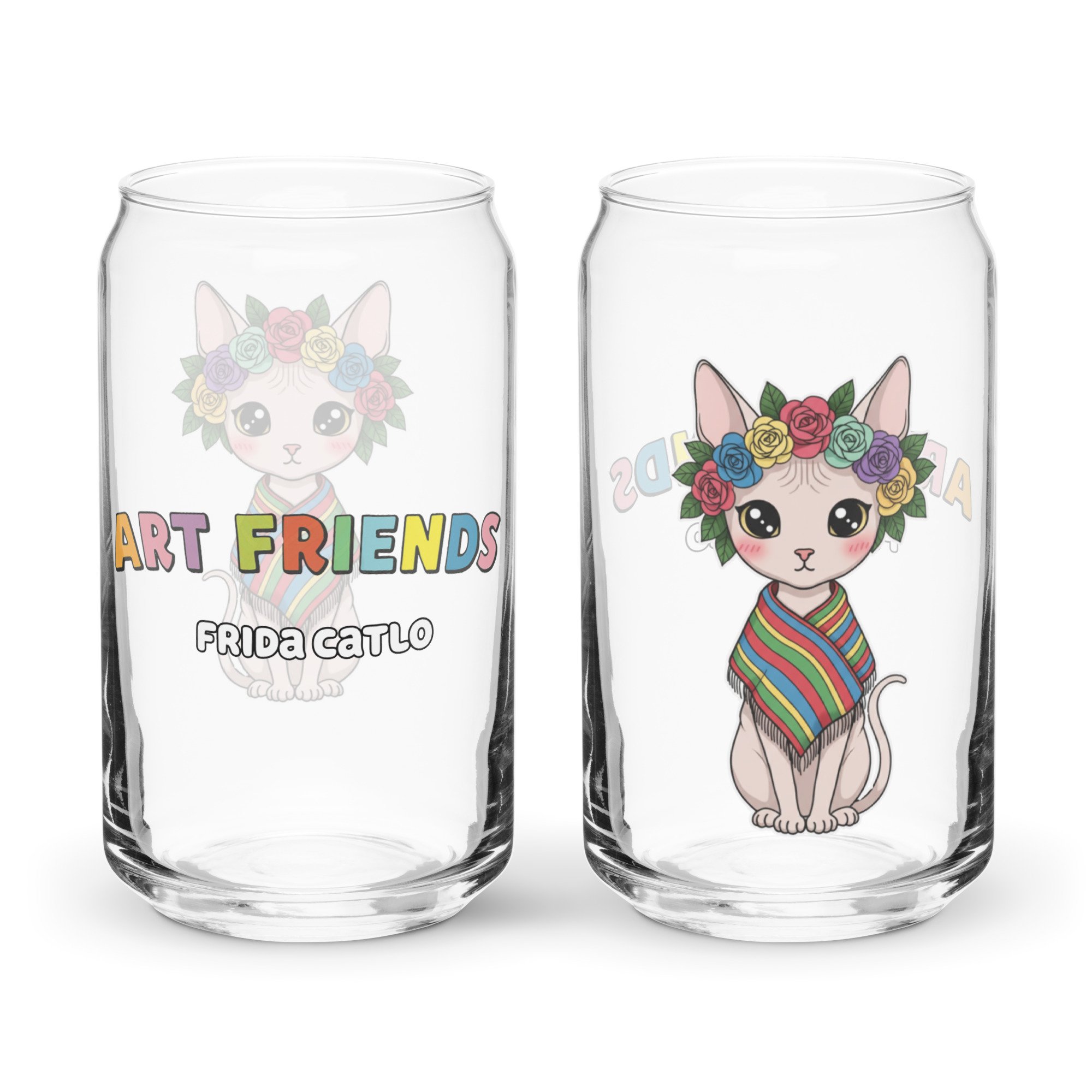 Art Friends™: Frida Catlo "Viva La Vida" Can-Shaped Glass