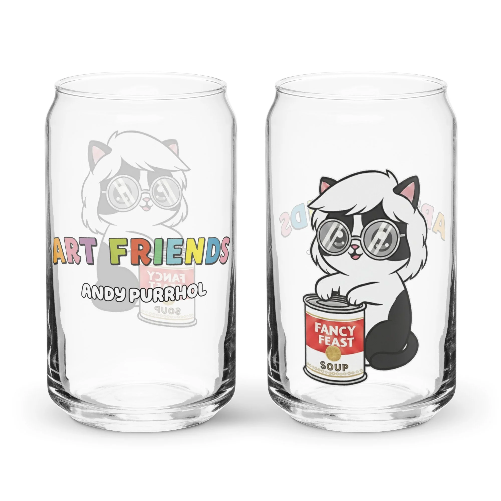 Art Friends™: Andy Purrhol "Fancy Feast" Can-Shaped Glass