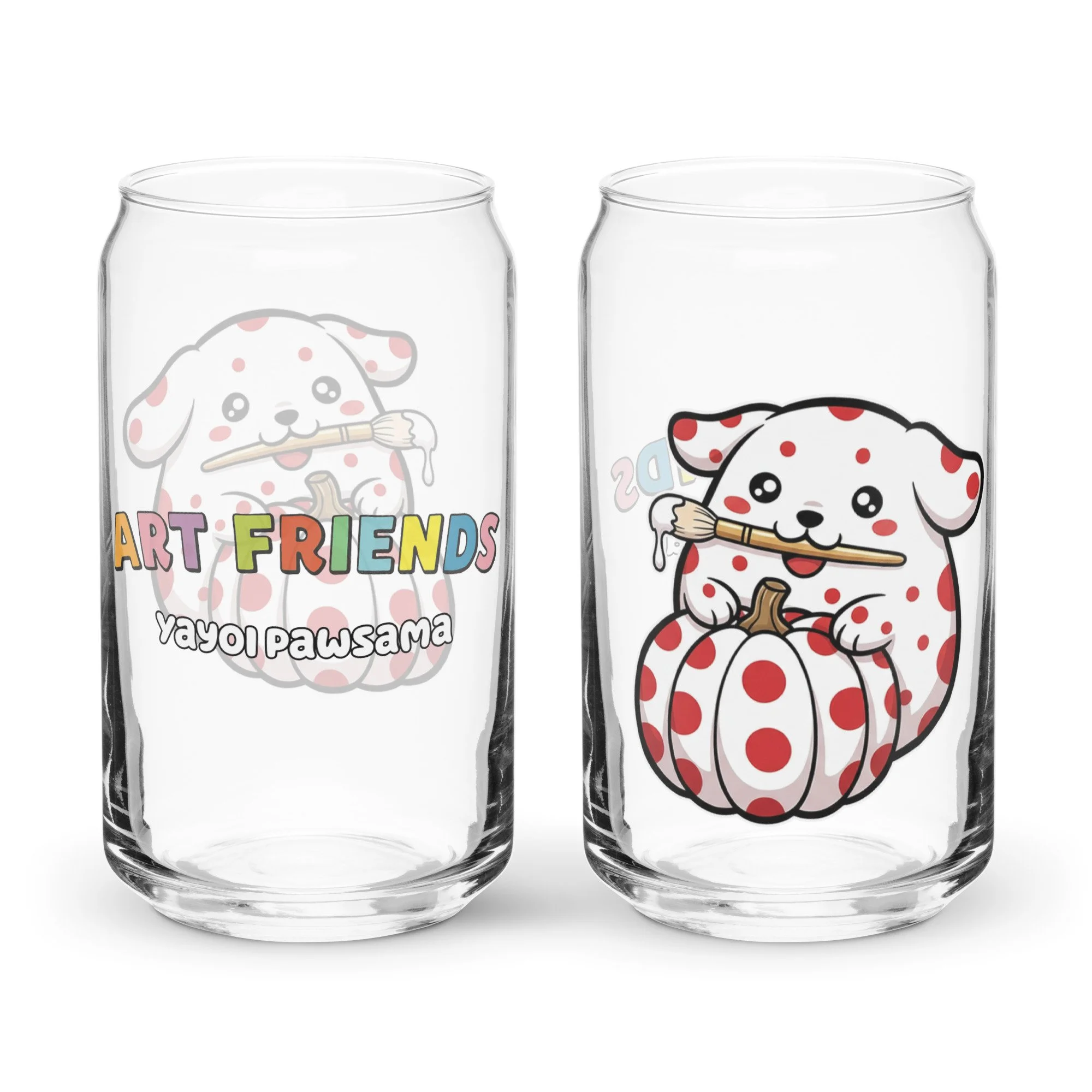 Art Friends™: Yayoi Pawsama "Infinity Dots" Can-Shaped Glass