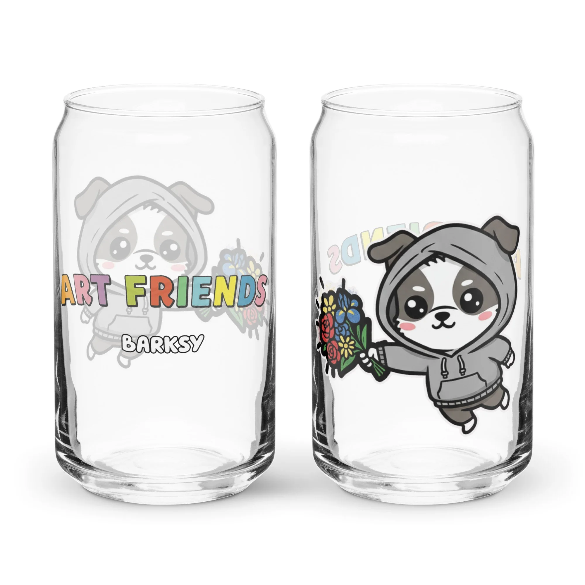 Art Friends™: Barksy "Flower Thrower" Can-Shaped Glass