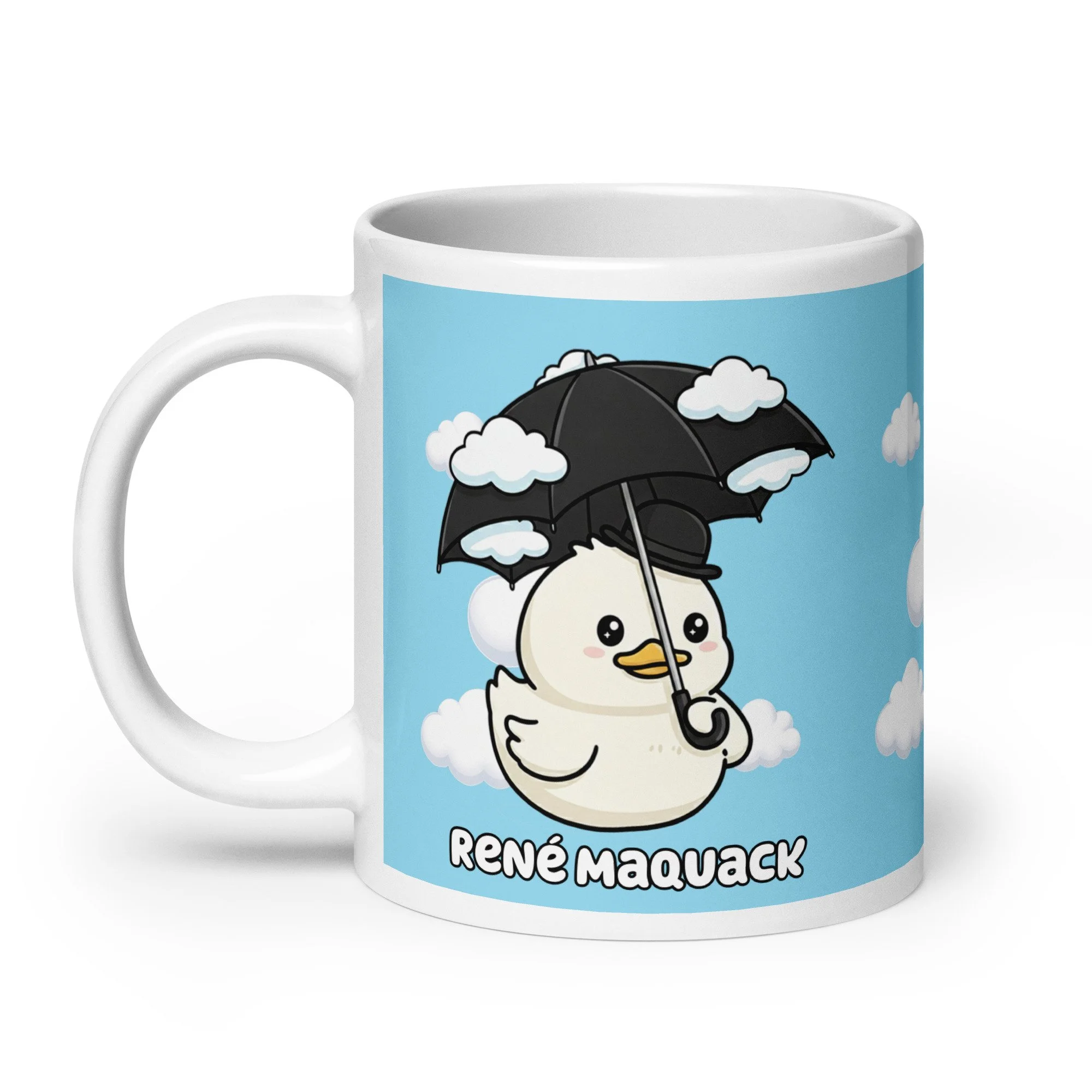 Art Friends™: René Maquack "Golconda Clouds" White Glossy Mug