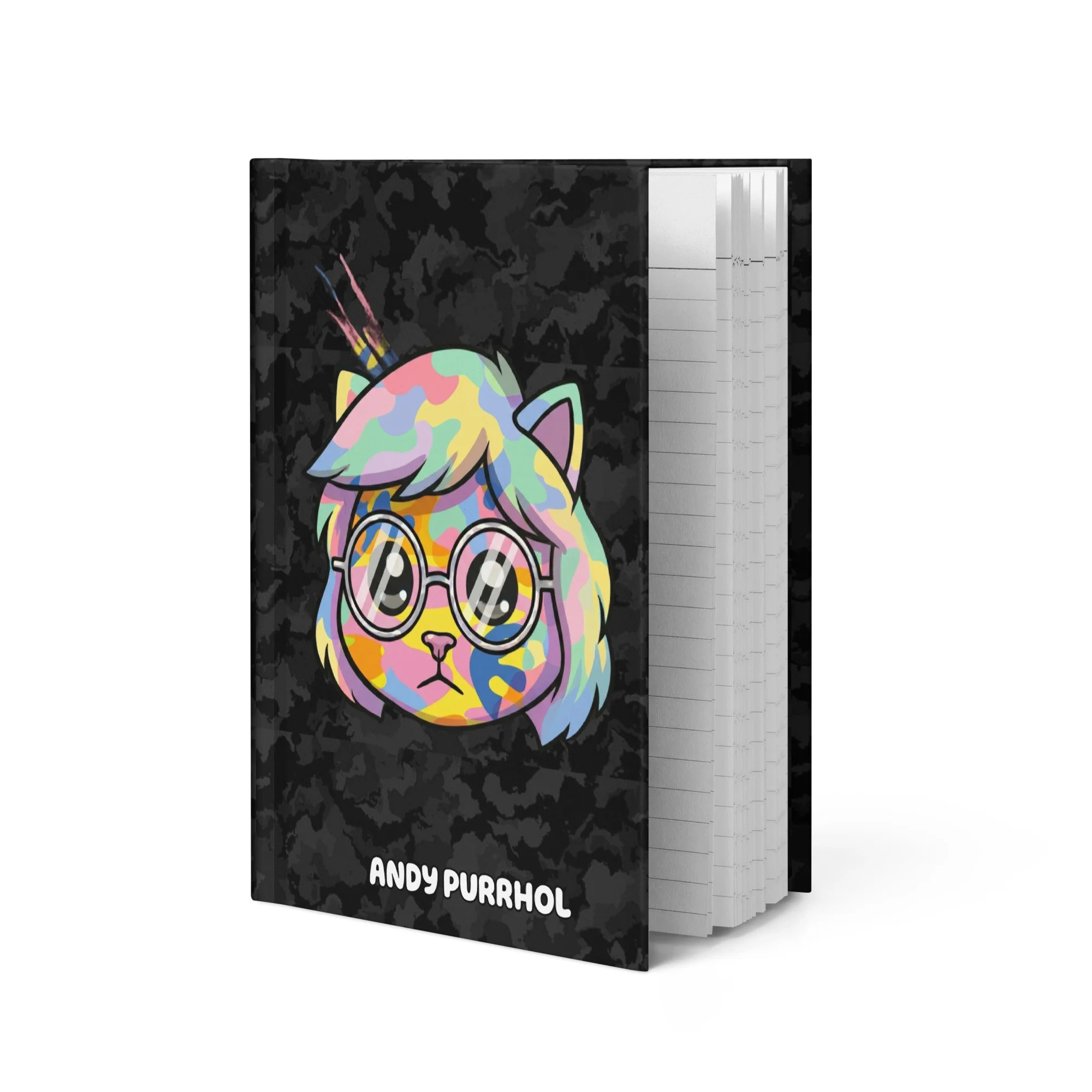 Art Friends™: Andy Purrhol "Camo Self Portrait" Hardcover Journal